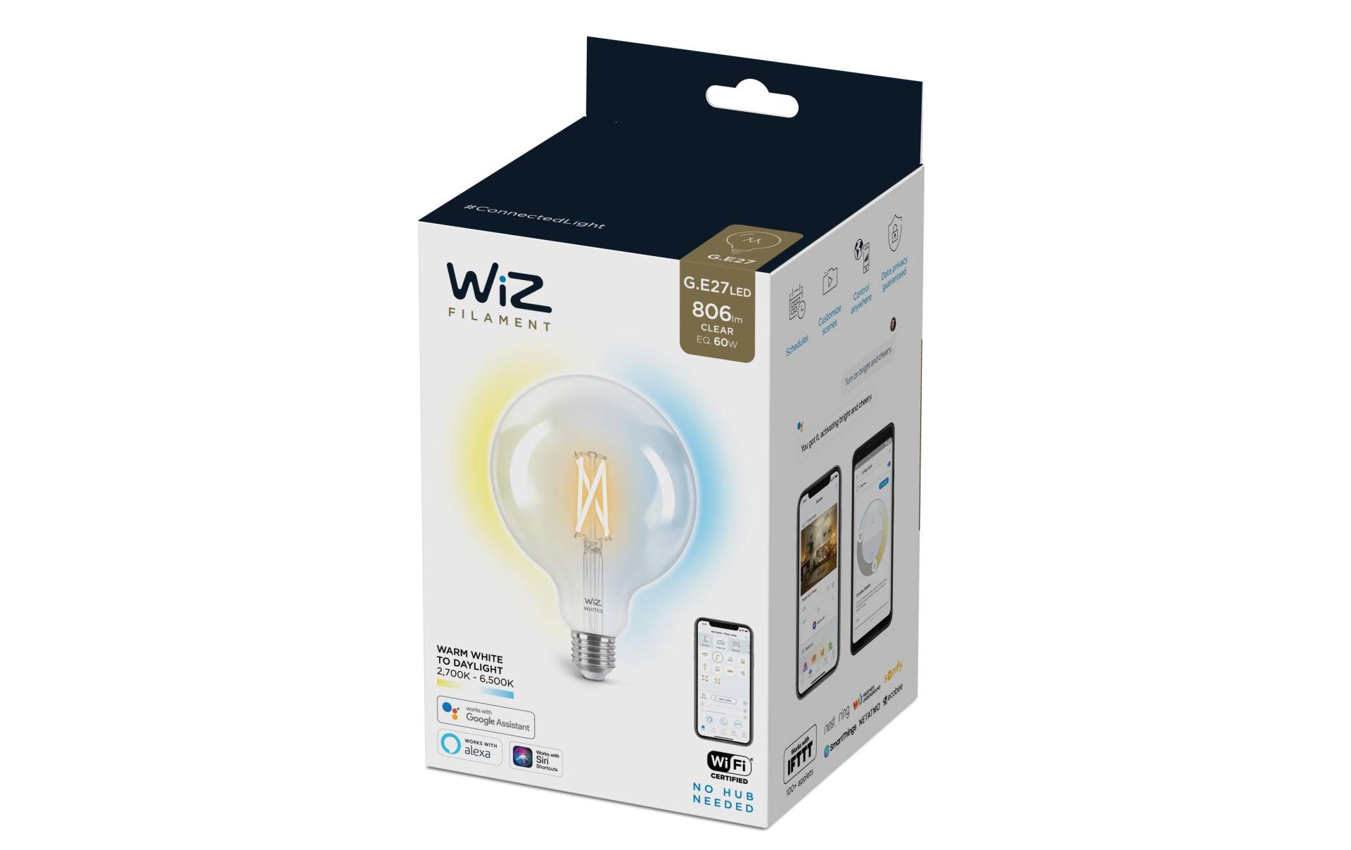 WiZ LED-Leuchtmittel »G120 E27 45113 W 27«, E27, Neutralweiss-Tageslichtweiss-Kaltweiss-Warmweiss von WiZ
