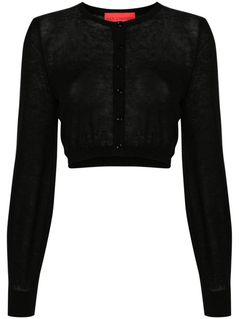 Wild Cashmere fine-ribbed cropped cardigan - Black von Wild Cashmere