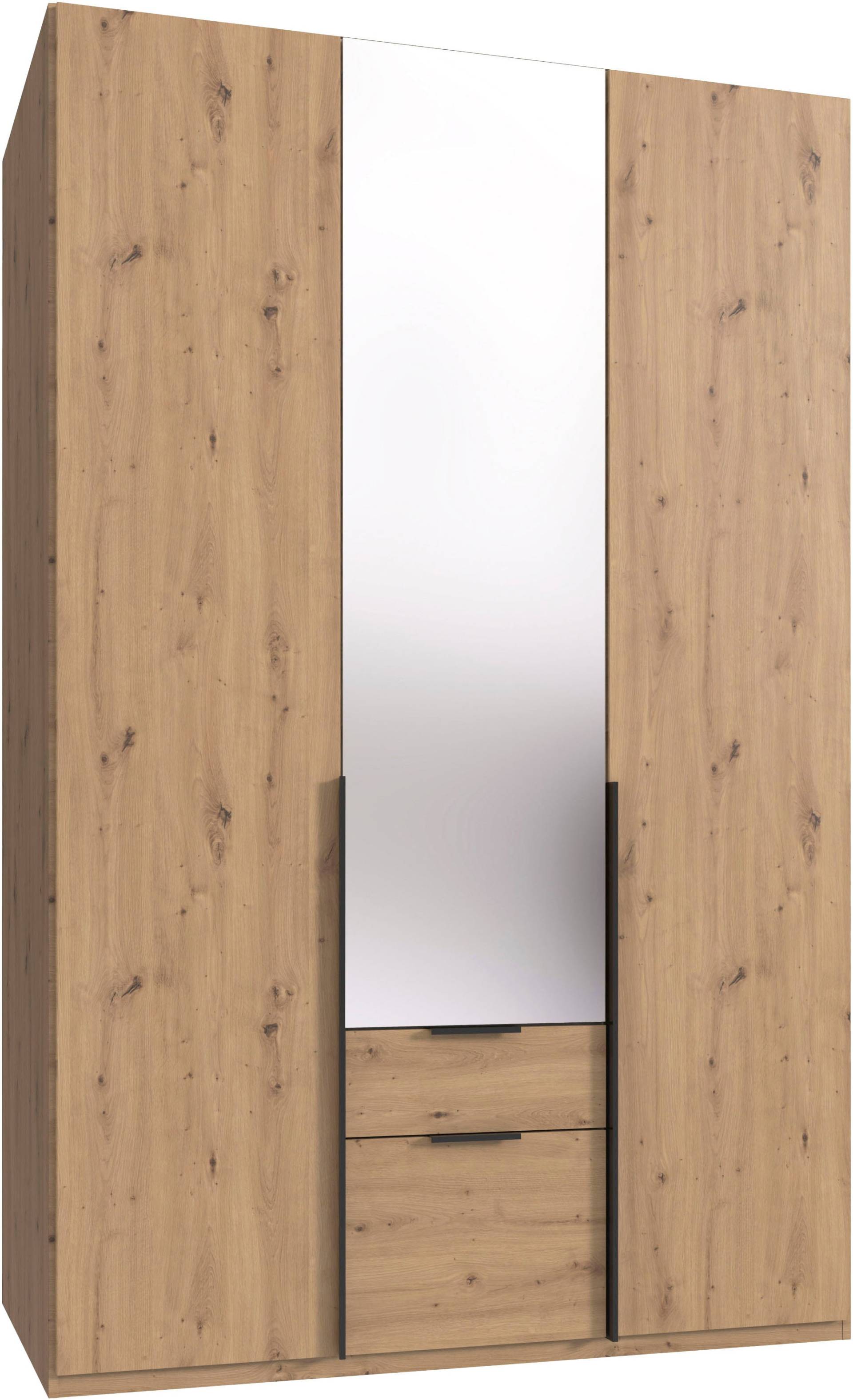Wimex Drehtürenschrank »Mugano, 135 oder 180cm breit, 208 oder 236cm hoch, Made in Germany«, (mit langen Griffstangen aus Metall), wahlweise mit oder ohne Spiegel, mit Schubladen von Wimex