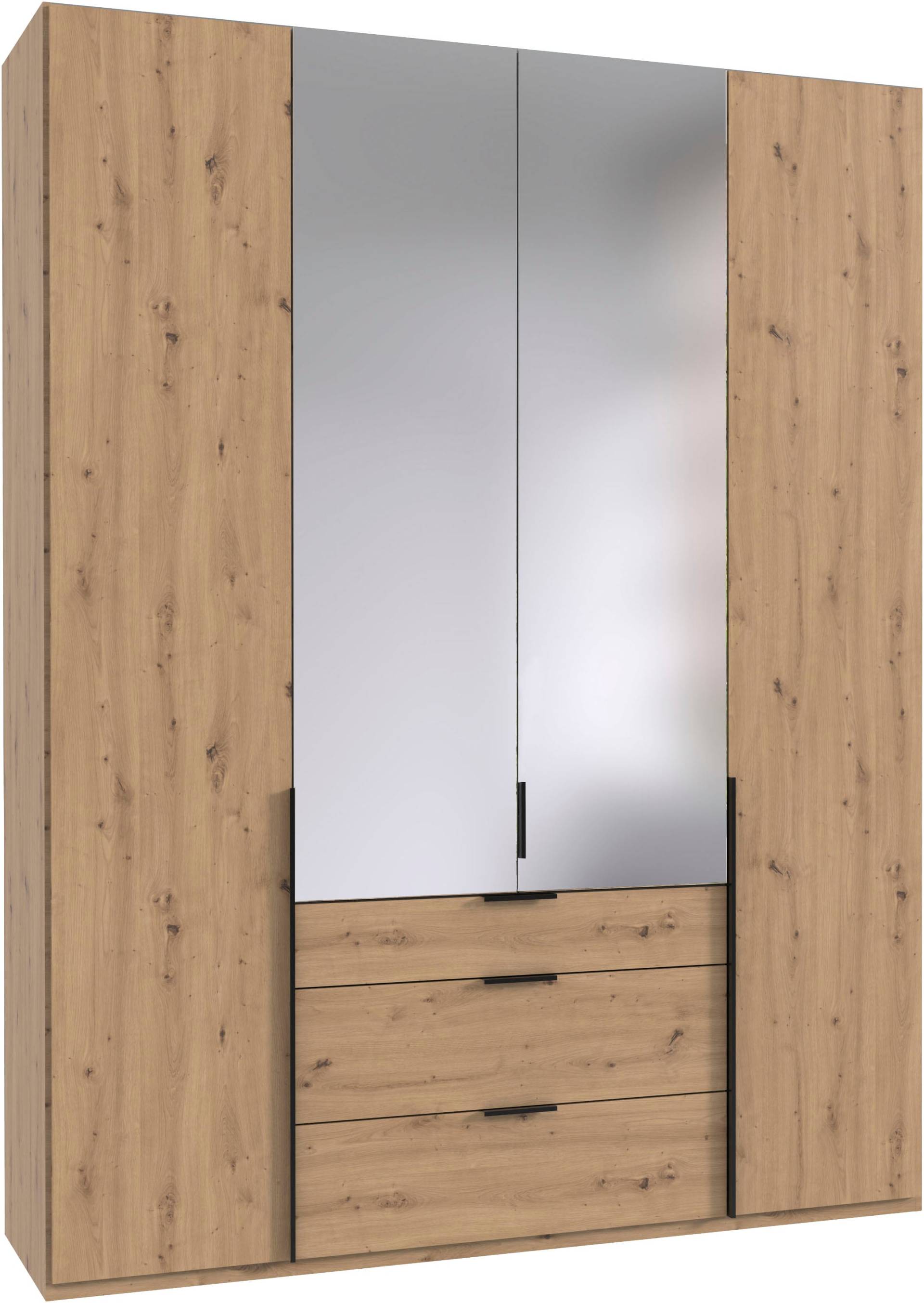 Wimex Drehtürenschrank »Mugano, 135 oder 180cm breit, 208 oder 236cm hoch, Made in Germany«, (mit langen Griffstangen aus Metall), wahlweise mit oder ohne Spiegel, mit Schubladen von Wimex