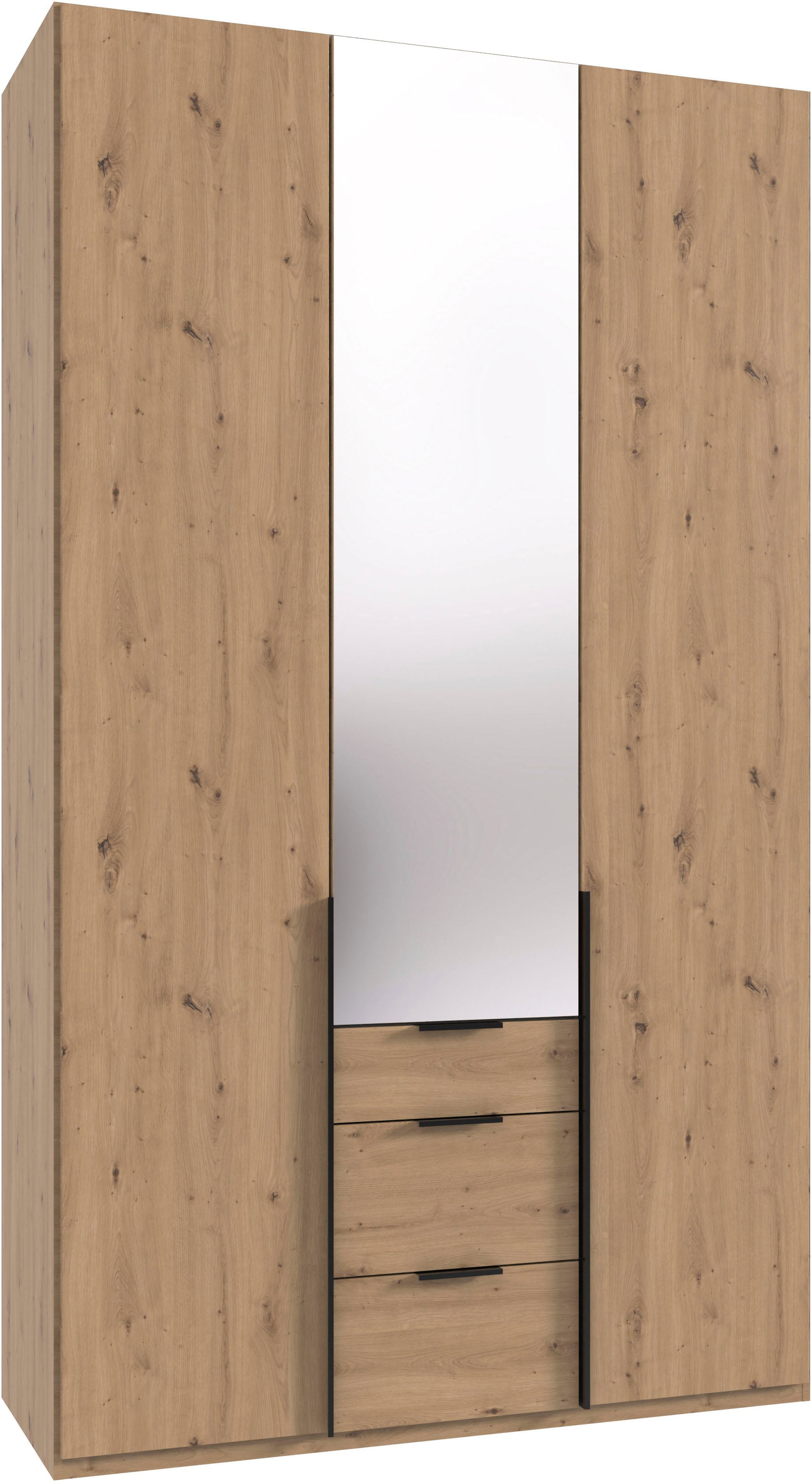 Wimex Drehtürenschrank »Mugano, 135 oder 180cm breit, 208 oder 236cm hoch, Made in Germany«, (mit langen Griffstangen aus Metall), wahlweise mit oder ohne Spiegel, mit Schubladen von Wimex