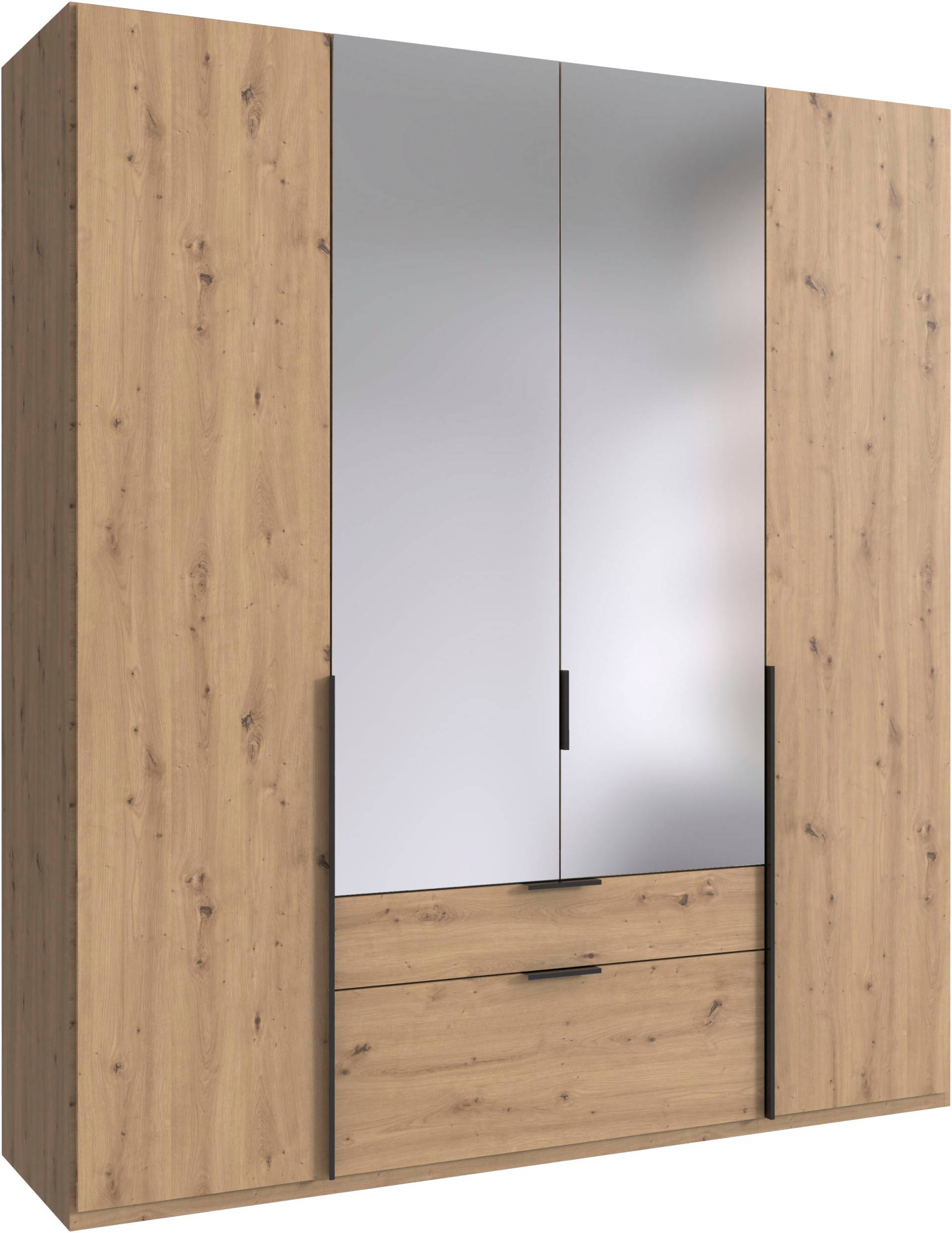 Wimex Drehtürenschrank »Mugano, 135 oder 180cm breit, 208 oder 236cm hoch, Made in Germany«, (mit langen Griffstangen aus Metall), wahlweise mit oder ohne Spiegel, mit Schubladen von Wimex