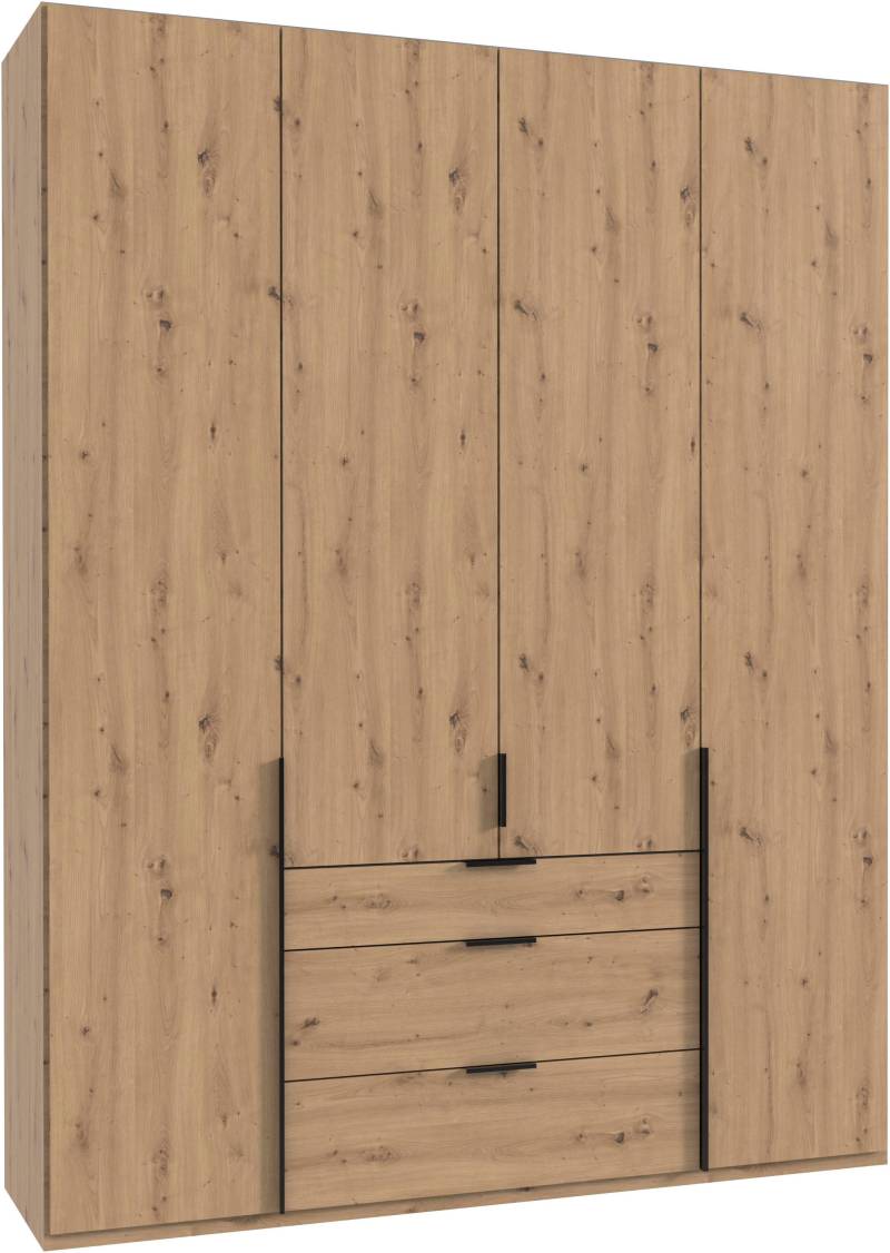 Wimex Drehtürenschrank »Mugano, 135 oder 180cm breit, 208 oder 236cm hoch, Made in Germany«, (mit langen Griffstangen aus Metall), wahlweise mit oder ohne Spiegel, mit Schubladen von Wimex