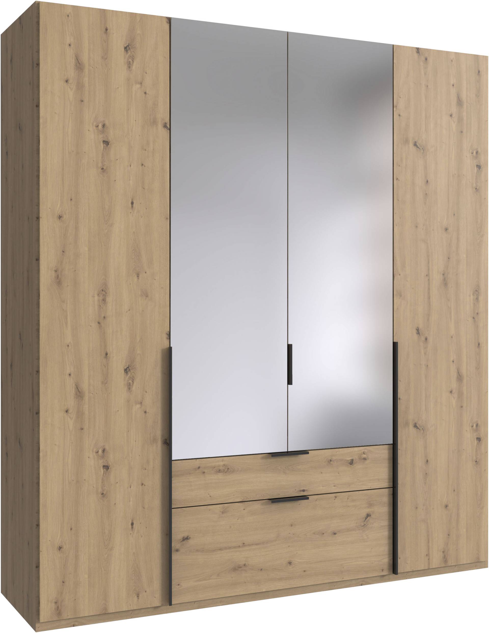 Wimex Drehtürenschrank »Mugano, 135 oder 180cm breit, 208 oder 236cm hoch, Made in Germany«, (mit langen Griffstangen aus Metall), wahlweise mit oder ohne Spiegel, mit Schubladen von Wimex