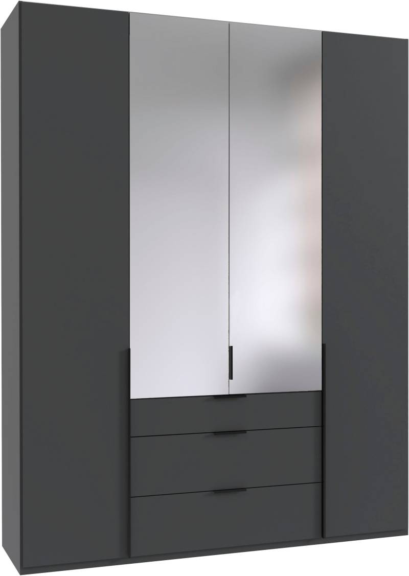 Wimex Drehtürenschrank »Mugano, 135 oder 180cm breit, 208 oder 236cm hoch, Made in Germany«, (mit langen Griffstangen aus Metall), wahlweise mit oder ohne Spiegel, mit Schubladen von Wimex