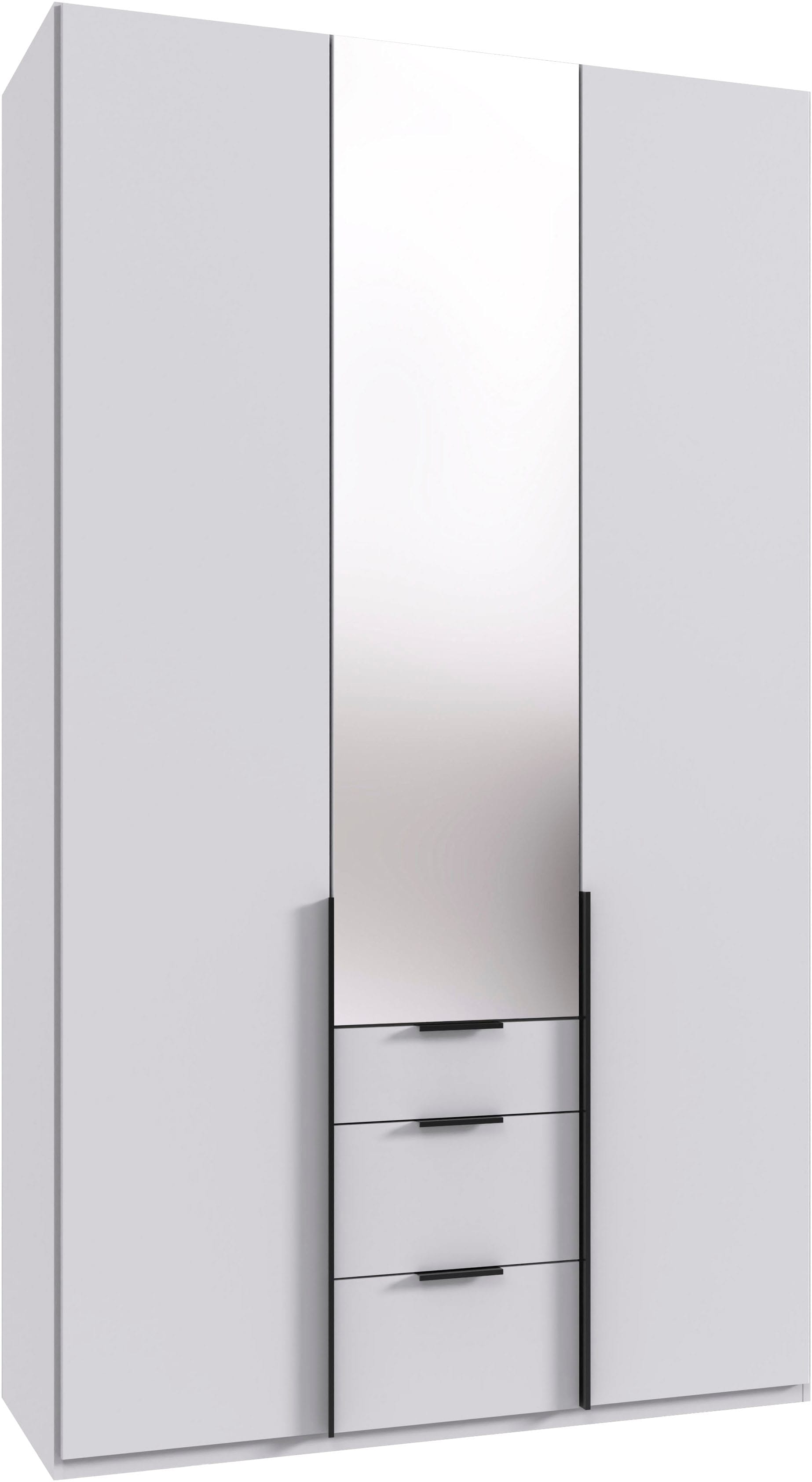 Wimex Drehtürenschrank »Mugano, 135 oder 180cm breit, 208 oder 236cm hoch, Made in Germany«, (mit langen Griffstangen aus Metall), wahlweise mit oder ohne Spiegel, mit Schubladen von Wimex