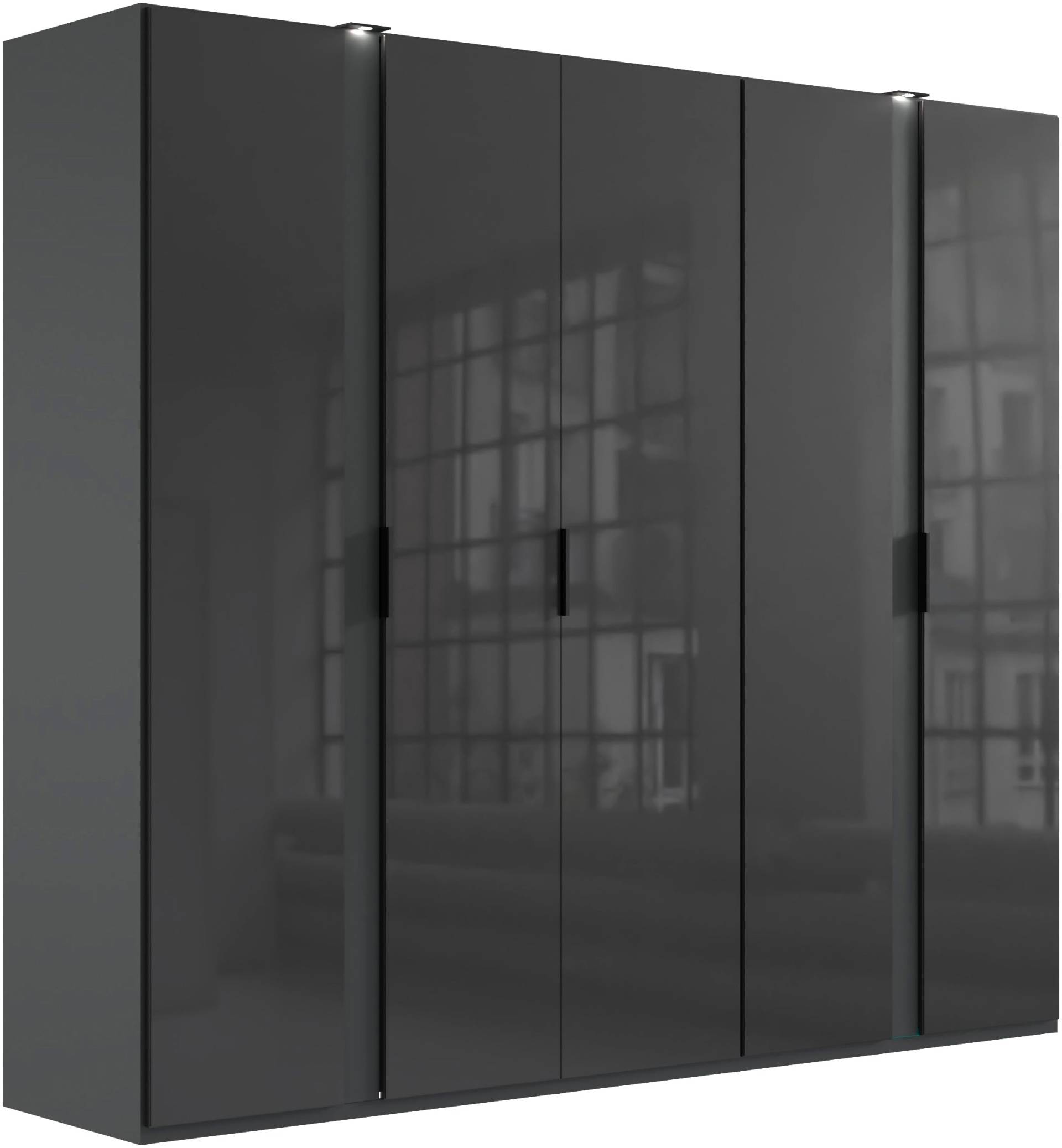 Wimex Drehtürenschrank »Rimini by fresh to go, 200, 250 oder 300cm Breite, 216cm hoch«, LED Bleuchtung inklusive, mit Glasfronten, Metallgriffen von Wimex