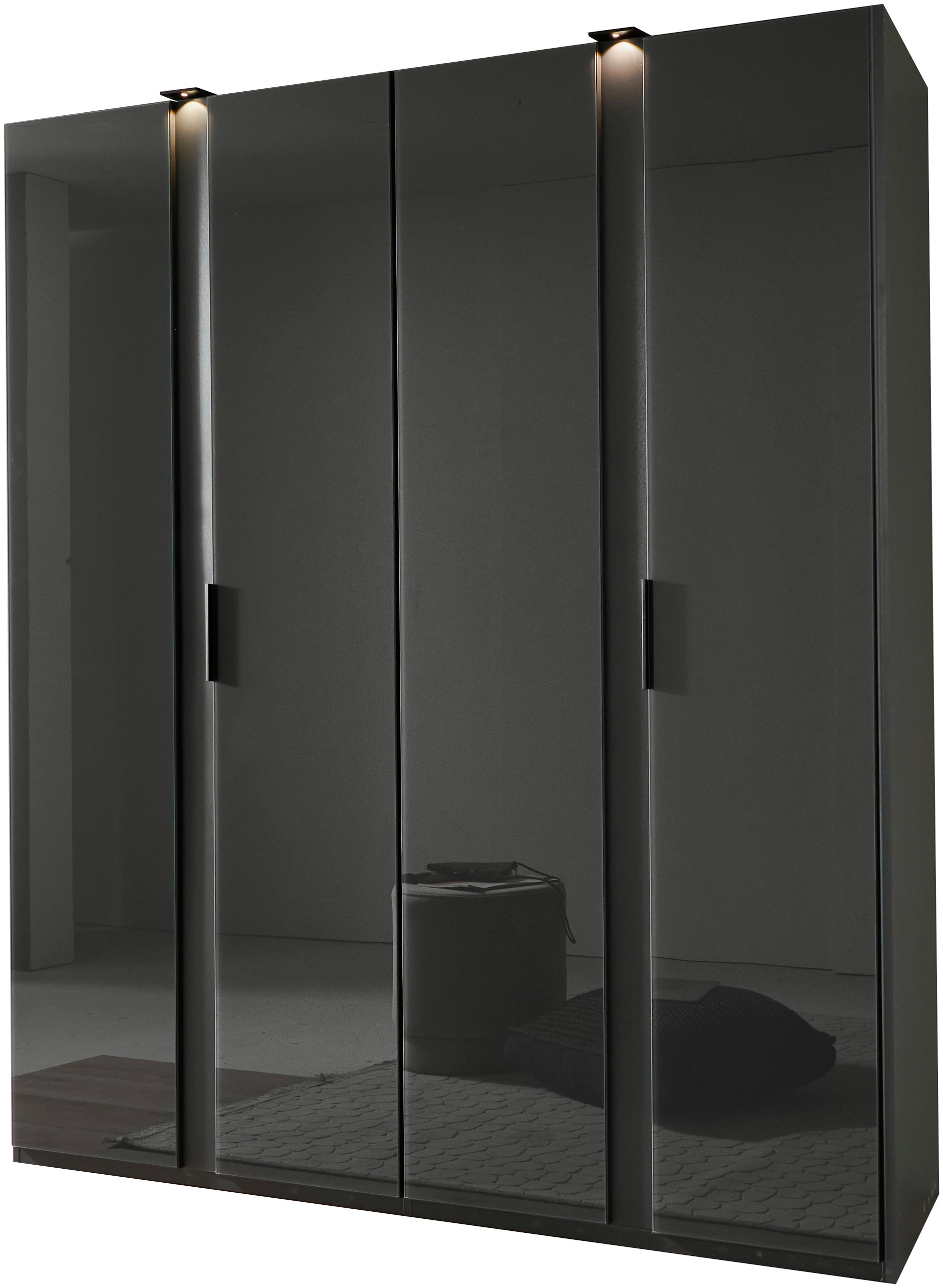 Wimex Drehtürenschrank »Rimini by fresh to go, 200, 250 oder 300cm Breite, 216cm hoch«, LED Bleuchtung inklusive, mit Glasfronten, Metallgriffen von Wimex