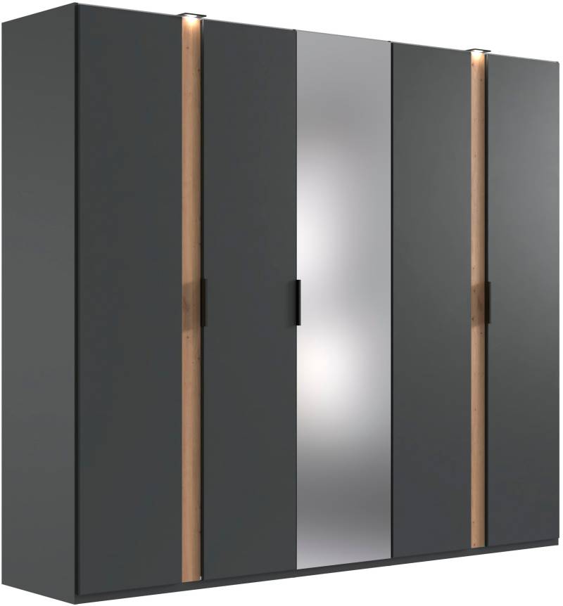 Wimex Drehtürenschrank »Rimini by fresh to go, Kleiderschrank mit Spiegel, Metallgriffe«, inklusive LED Beleuchtung, B/T/H 250/58/216cm, weiss oder graphit von Wimex