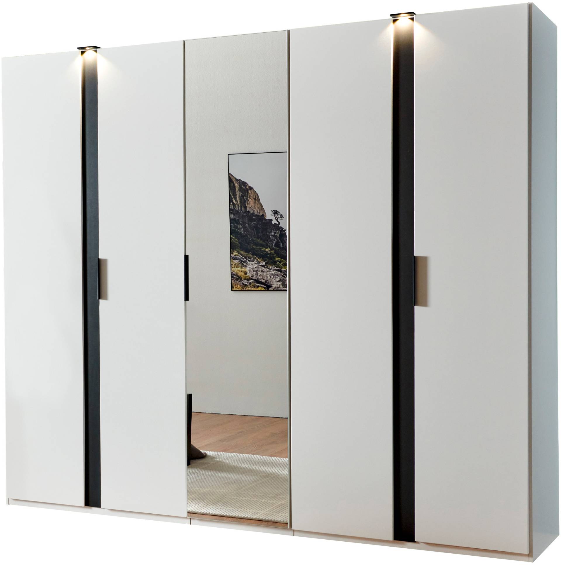 Wimex Drehtürenschrank »Rimini by fresh to go, Kleiderschrank mit Spiegel, Metallgriffe«, inklusive LED Beleuchtung, B/T/H 250/58/216cm, weiss oder graphit Wimex Drehtürenschrank »Rimini by fresh to go, Kleiderschrank mit Spiegel, Metallgriffe«, inklusive LED Beleuchtung, B/T/H 250/58/216cm, weiss oder graphit von Wimex