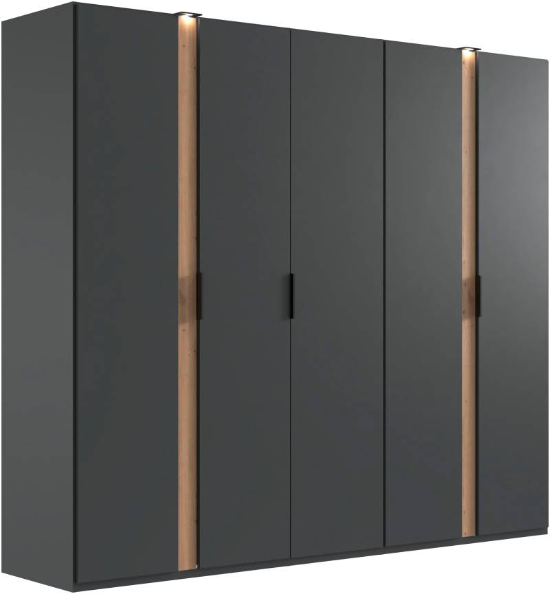 Wimex Drehtürenschrank »Rimini by fresh to go, weiss oder graphit mit schwarzen Metallgriffen«, inklusive LED Beleuchtung, 3 Breiten: 200, 250 oder 300cm, 216cm hoch von Wimex