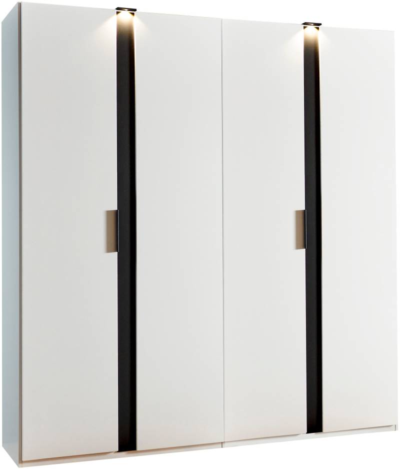 Wimex Drehtürenschrank »Rimini by fresh to go, weiss oder graphit mit schwarzen Metallgriffen«, inklusive LED Beleuchtung, 3 Breiten: 200, 250 oder 300cm, 216cm hoch von Wimex
