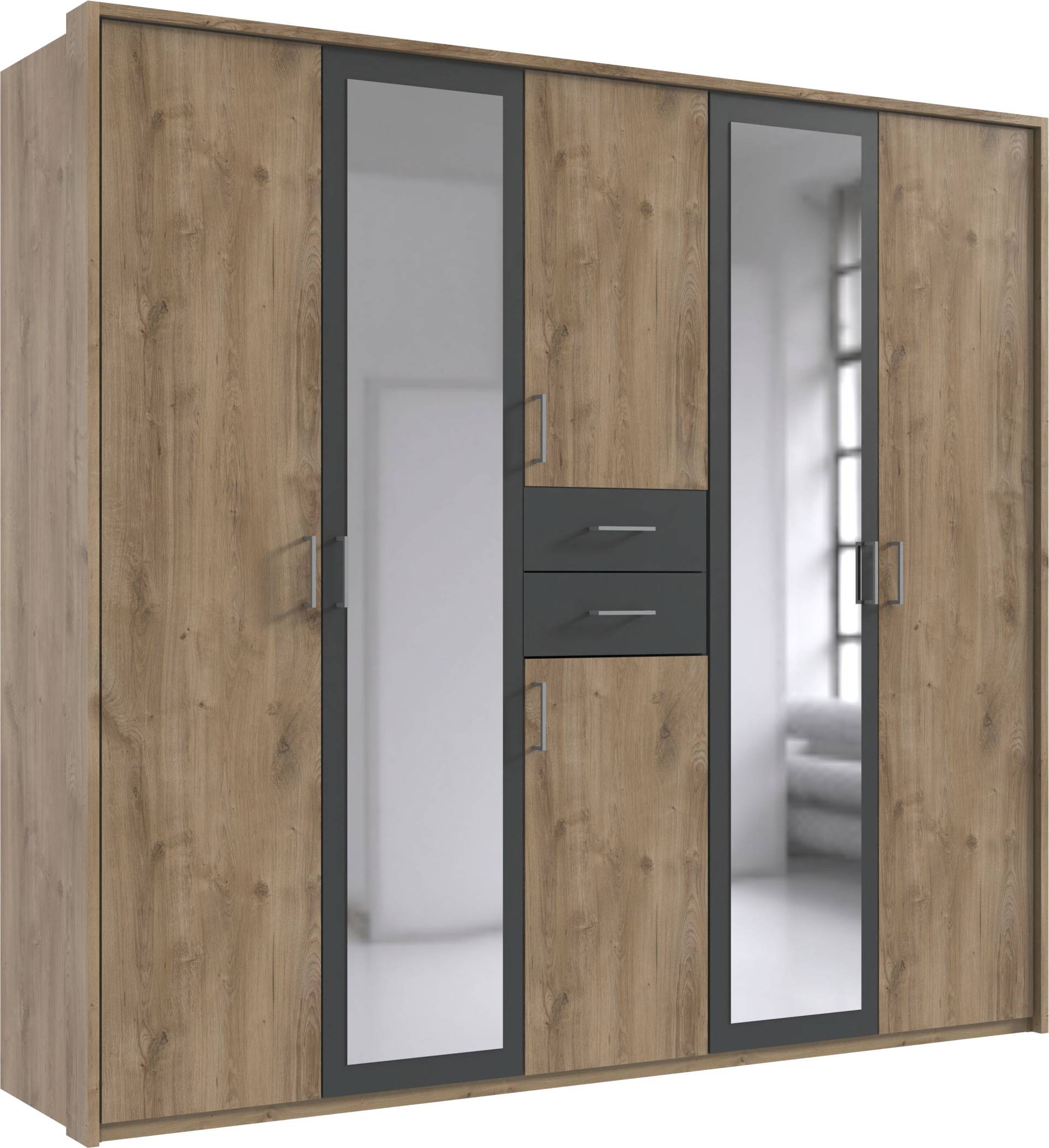 Wimex Kleiderschrank »Diver Drehtürenschrank mit Spiegel, Schubladen, 225 oder 270cm breit«, Bestseller Schlafzimmerschrank wahlweise 3 Innenausstattungen von Wimex