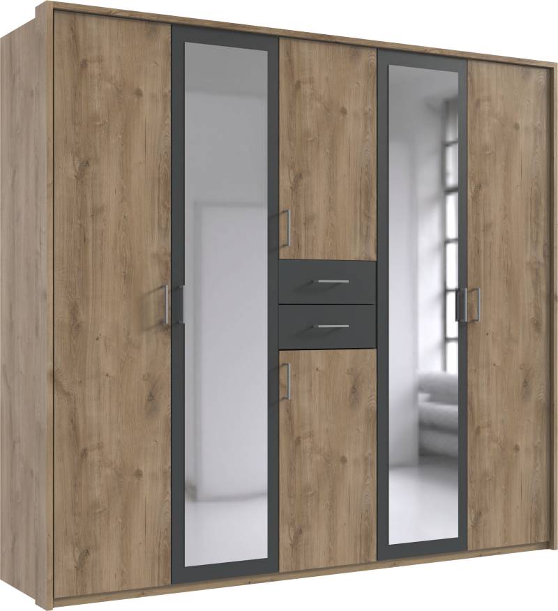 Wimex Kleiderschrank »Diver Drehtürenschrank mit Spiegel, Schubladen, 225 oder 270cm breit«, Bestseller Schlafzimmerschrank wahlweise 3 Innenausstattungen von Wimex
