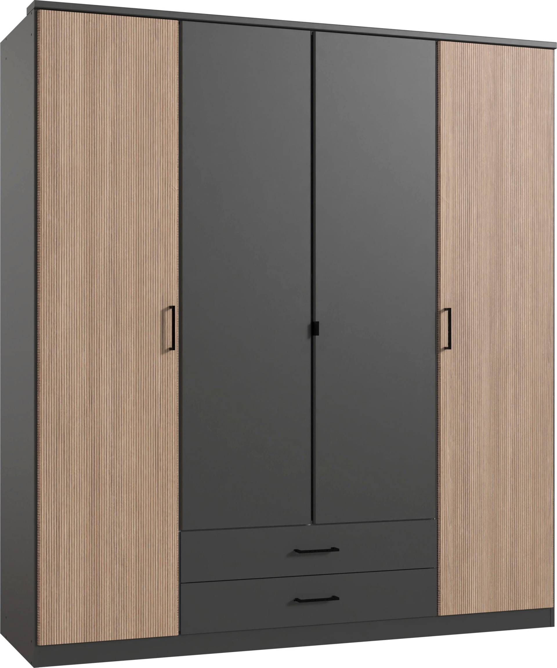 Wimex Kleiderschrank »Fulda, 135 oder 180/58/199cm, 2 Schubladen, Made in Germany«, (mit Kranzleiste), besonderer Look durch Multiplex Optik, mit oder ohne Glasauflage von Wimex