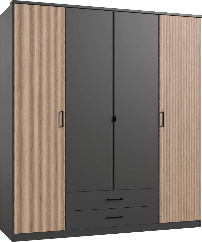 Wimex Kleiderschrank »Fulda, 135 oder 180/58/199cm, 2 Schubladen, Made in Germany«, (mit Kranzleiste), besonderer Look durch Multiplex Optik, mit oder ohne Glasauflage von Wimex
