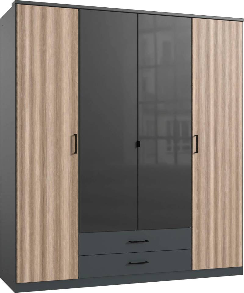 Wimex Kleiderschrank »Fulda, 135 oder 180/58/199cm, 2 Schubladen, Made in Germany«, (mit Kranzleiste), besonderer Look durch Multiplex Optik, mit oder ohne Glasauflage von Wimex