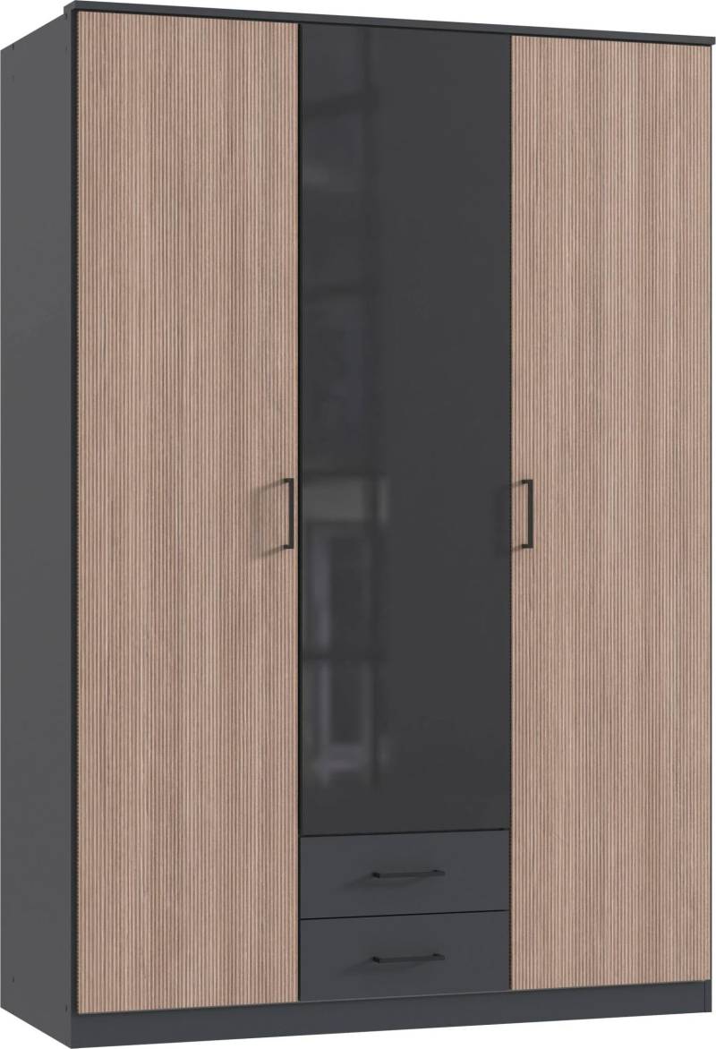 Wimex Kleiderschrank »Fulda, 135 oder 180/58/199cm, 2 Schubladen, Made in Germany«, (mit Kranzleiste), besonderer Look durch Multiplex Optik, mit oder ohne Glasauflage von Wimex
