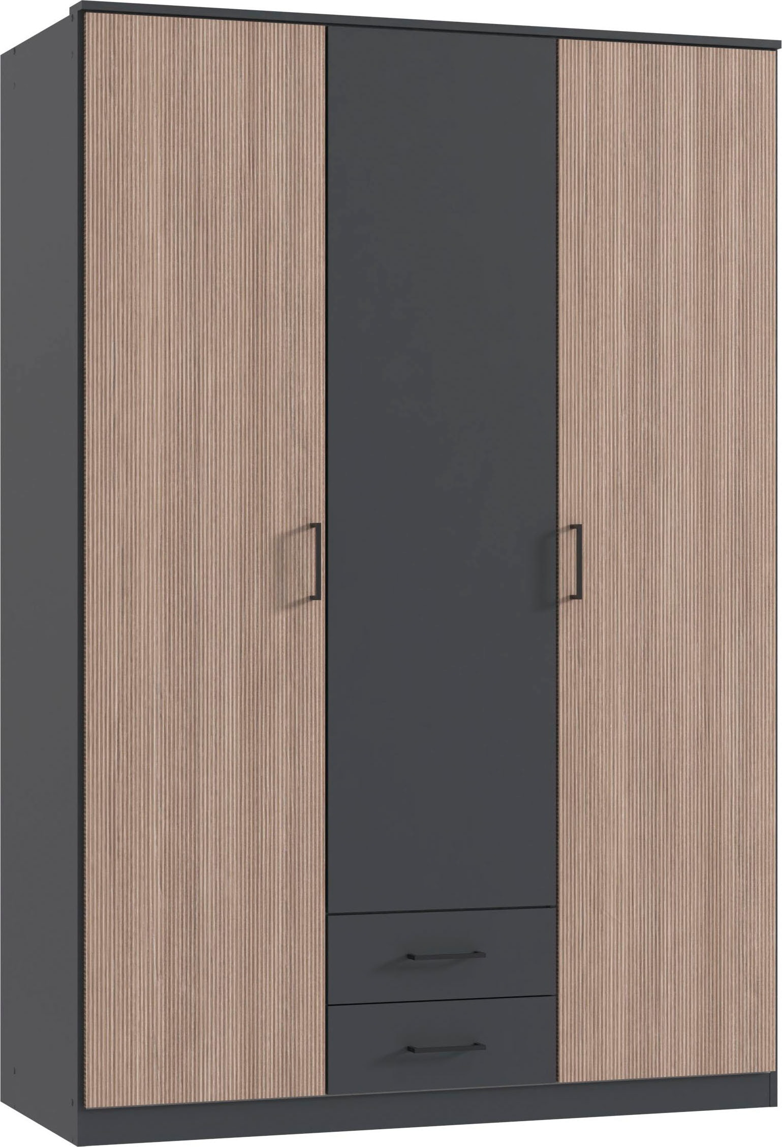 Wimex Kleiderschrank »Fulda, 135 oder 180/58/199cm, 2 Schubladen, Made in Germany«, (mit Kranzleiste), besonderer Look durch Multiplex Optik, mit oder ohne Glasauflage von Wimex