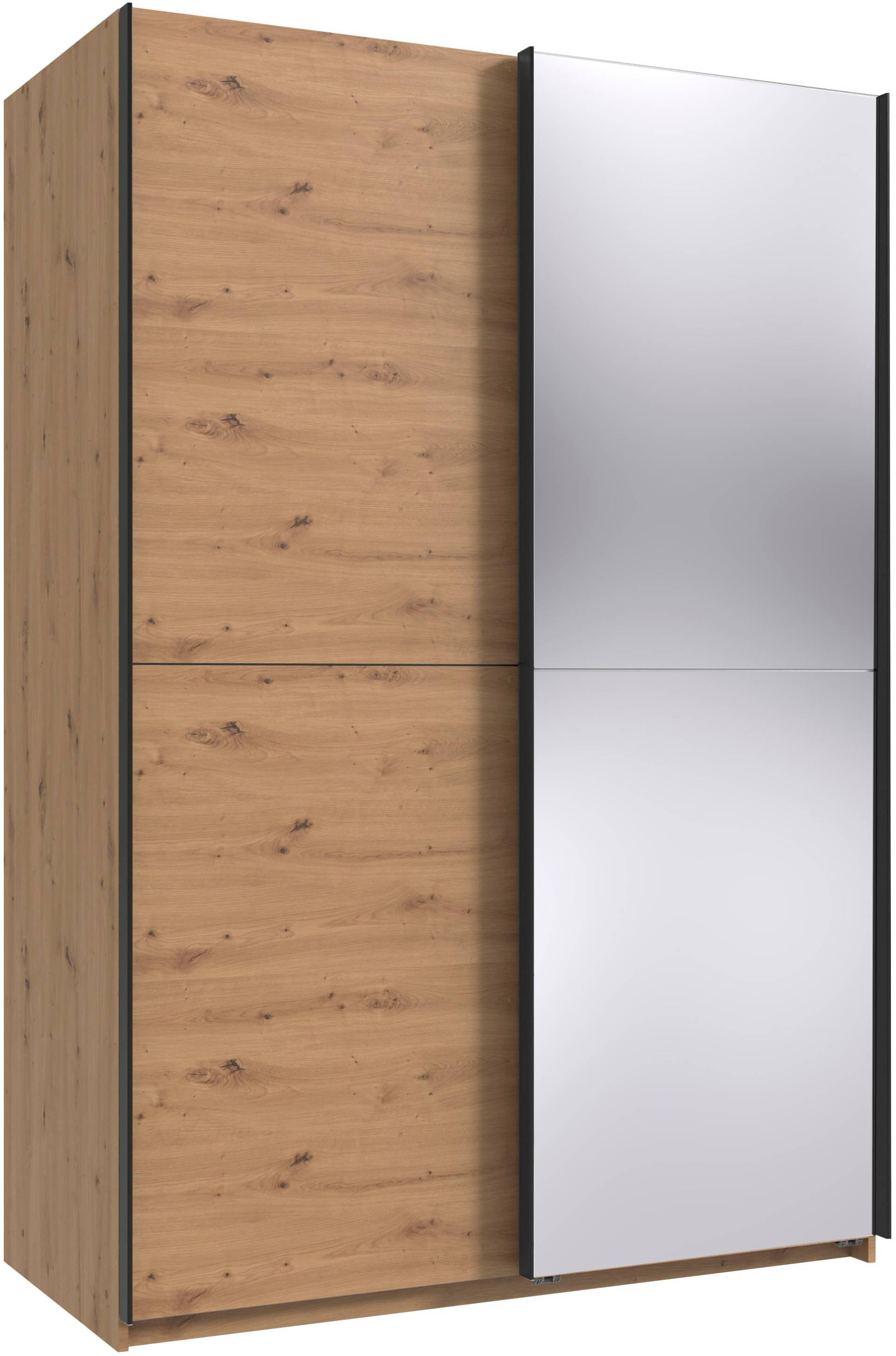 Wimex Kleiderschrank »Mugano, B/T/H 135 oder 180/65/198cm, Made in Germany«, (wähle Deine Ausstattung: Basic oder Premium!), 2 Schwebetüren mit oder ohne Spiegel, Metallgriffe von Wimex