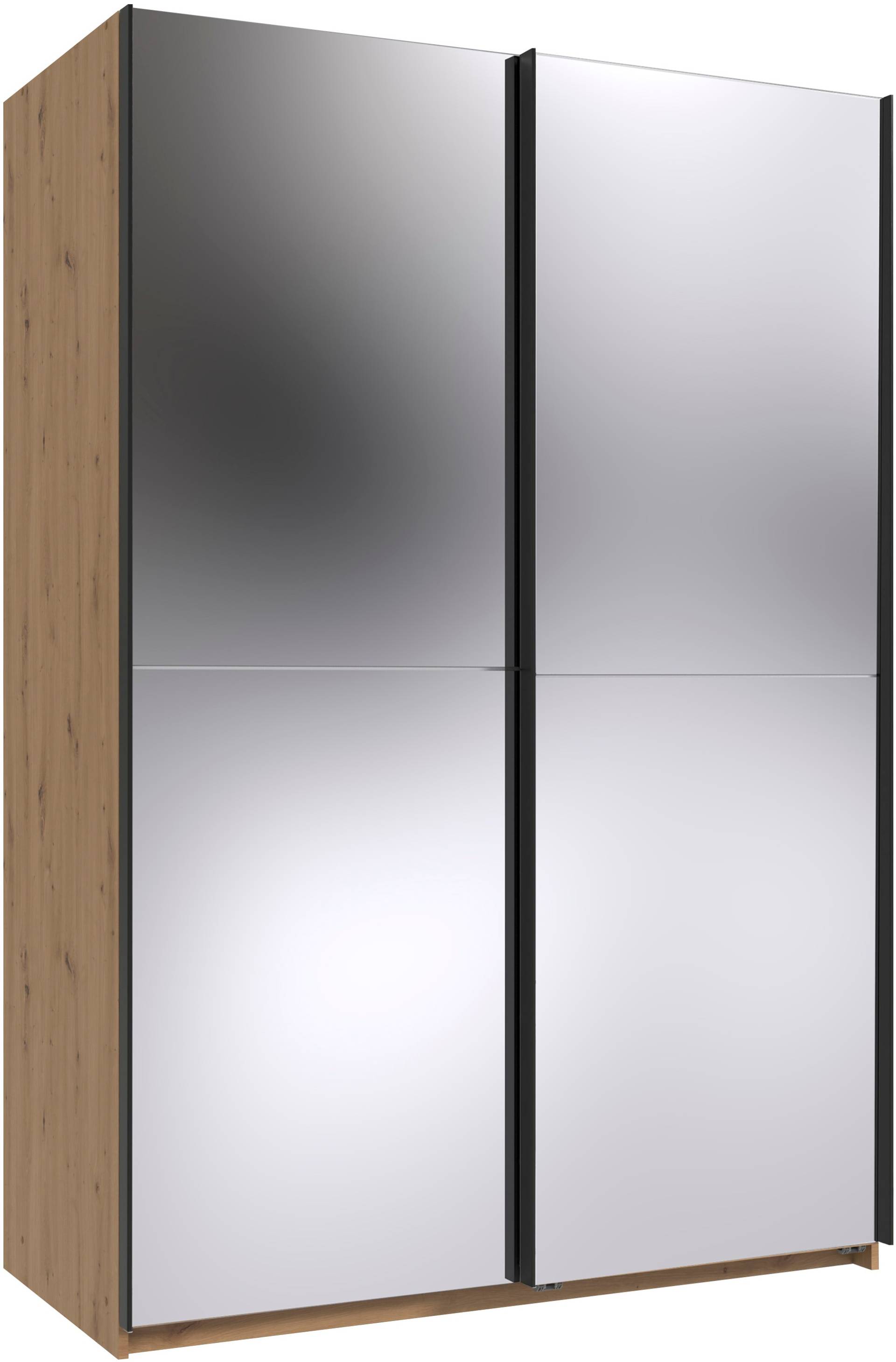 Wimex Kleiderschrank »Mugano, B/T/H 135 oder 180/65/198cm, Made in Germany«, (wähle Deine Ausstattung: Basic oder Premium!), 2 Schwebetüren mit oder ohne Spiegel, Metallgriffe von Wimex