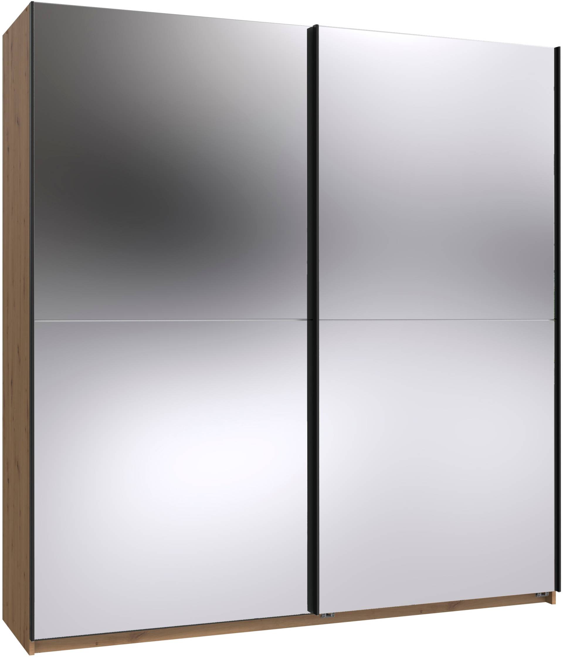 Wimex Kleiderschrank »Mugano, B/T/H 135 oder 180/65/198cm, Made in Germany«, (wähle Deine Ausstattung: Basic oder Premium!), 2 Schwebetüren mit oder ohne Spiegel, Metallgriffe von Wimex