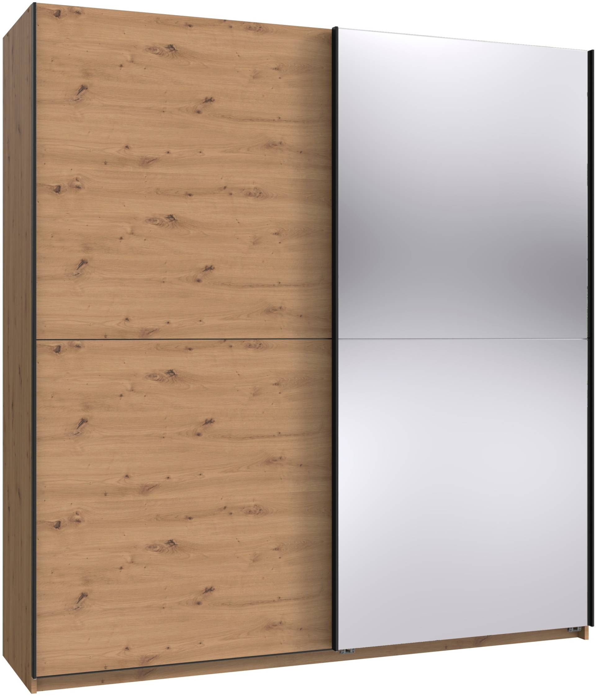 Wimex Kleiderschrank »Mugano, B/T/H 135 oder 180/65/198cm, Made in Germany«, (wähle Deine Ausstattung: Basic oder Premium!), 2 Schwebetüren mit oder ohne Spiegel, Metallgriffe von Wimex