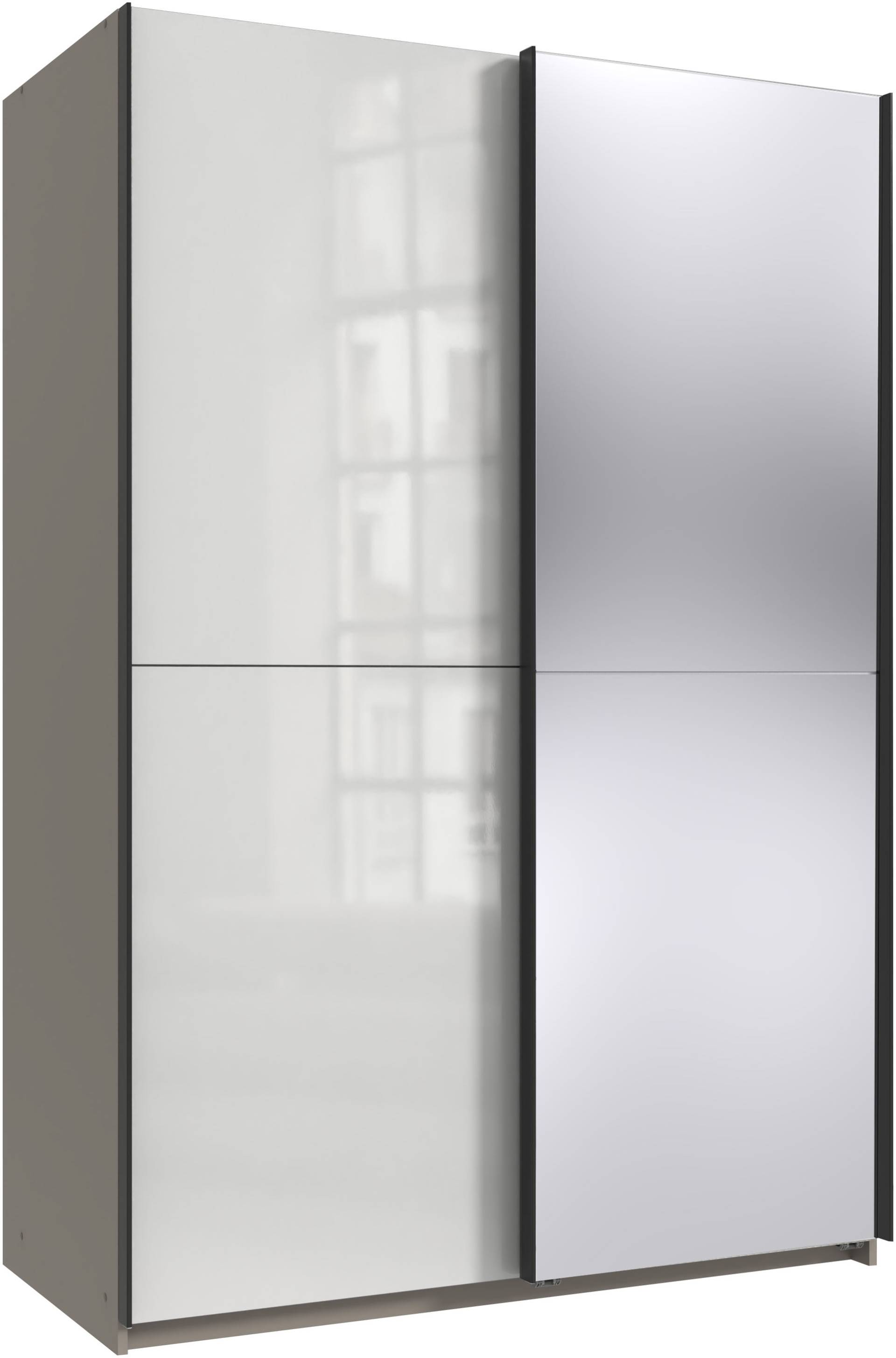 Wimex Kleiderschrank »Mugano, B/T/H 135 oder 180/65/198cm, Made in Germany«, (wähle Deine Ausstattung: Basic oder Premium!), 2 Schwebetüren mit oder ohne Spiegel, Metallgriffe von Wimex