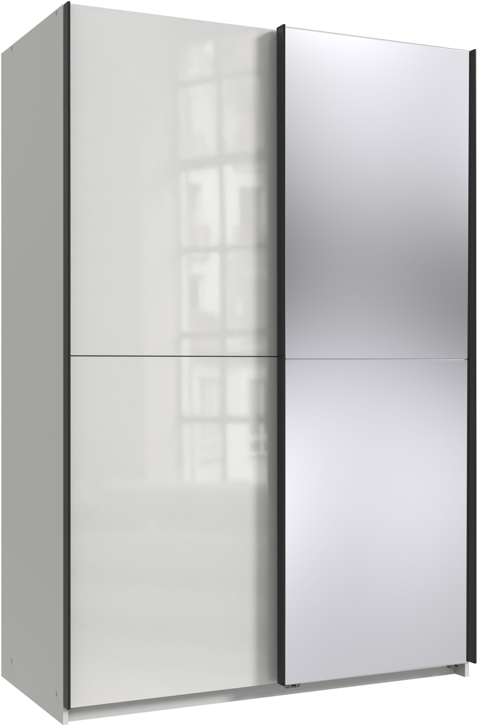 Wimex Kleiderschrank »Mugano, B/T/H 135 oder 180/65/198cm, Made in Germany«, (wähle Deine Ausstattung: Basic oder Premium!), 2 Schwebetüren mit oder ohne Spiegel, Metallgriffe von Wimex