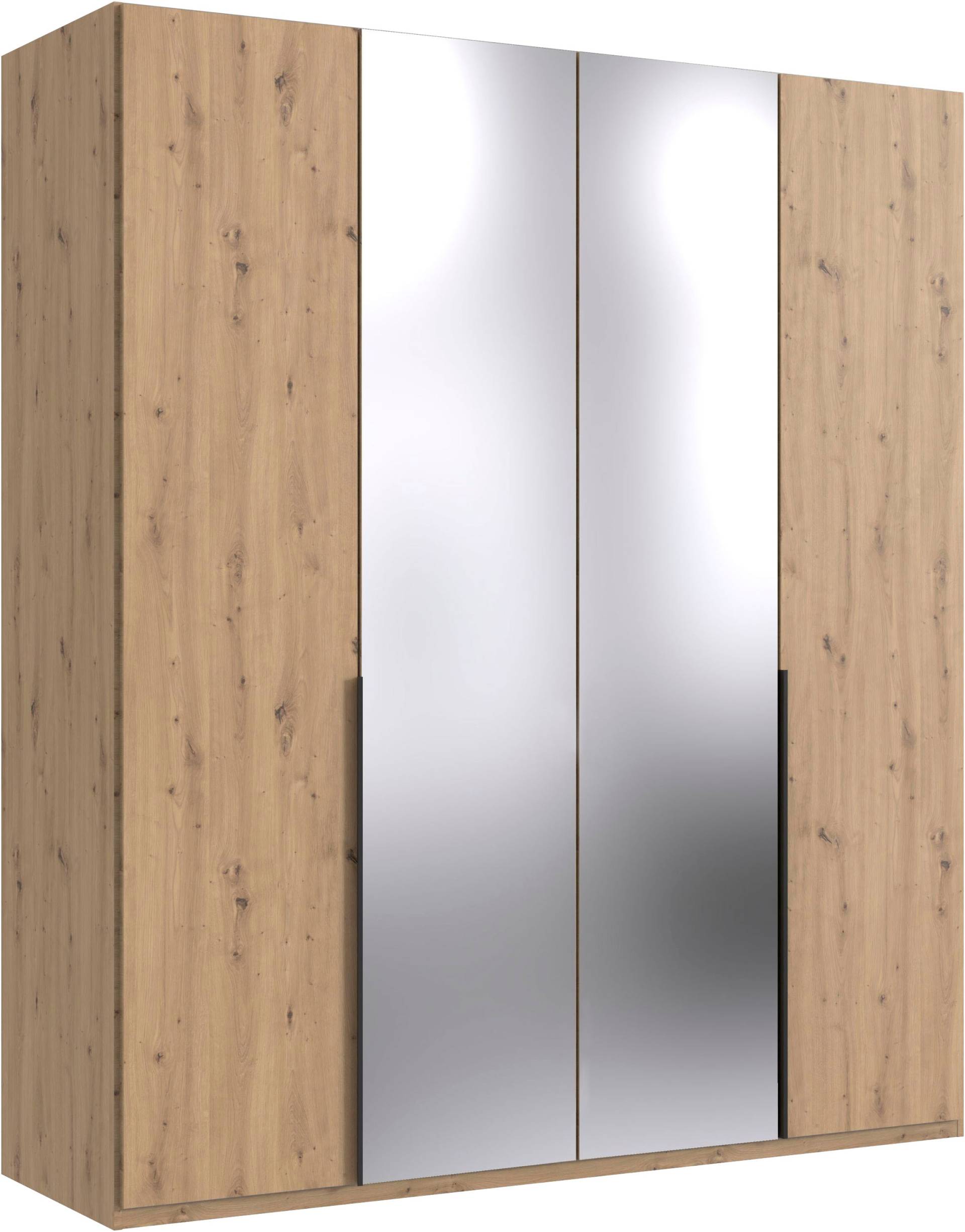 Wimex Kleiderschrank »Mugano, in 5 Breiten und 2 Höhen, Made in Germany«, (in Basic oder Premium Ausstattung mit 2 weiteren Einlegeböden), mit langen Griffstangen aus Metall, wahlweise mit oder ohne Spiegel von Wimex