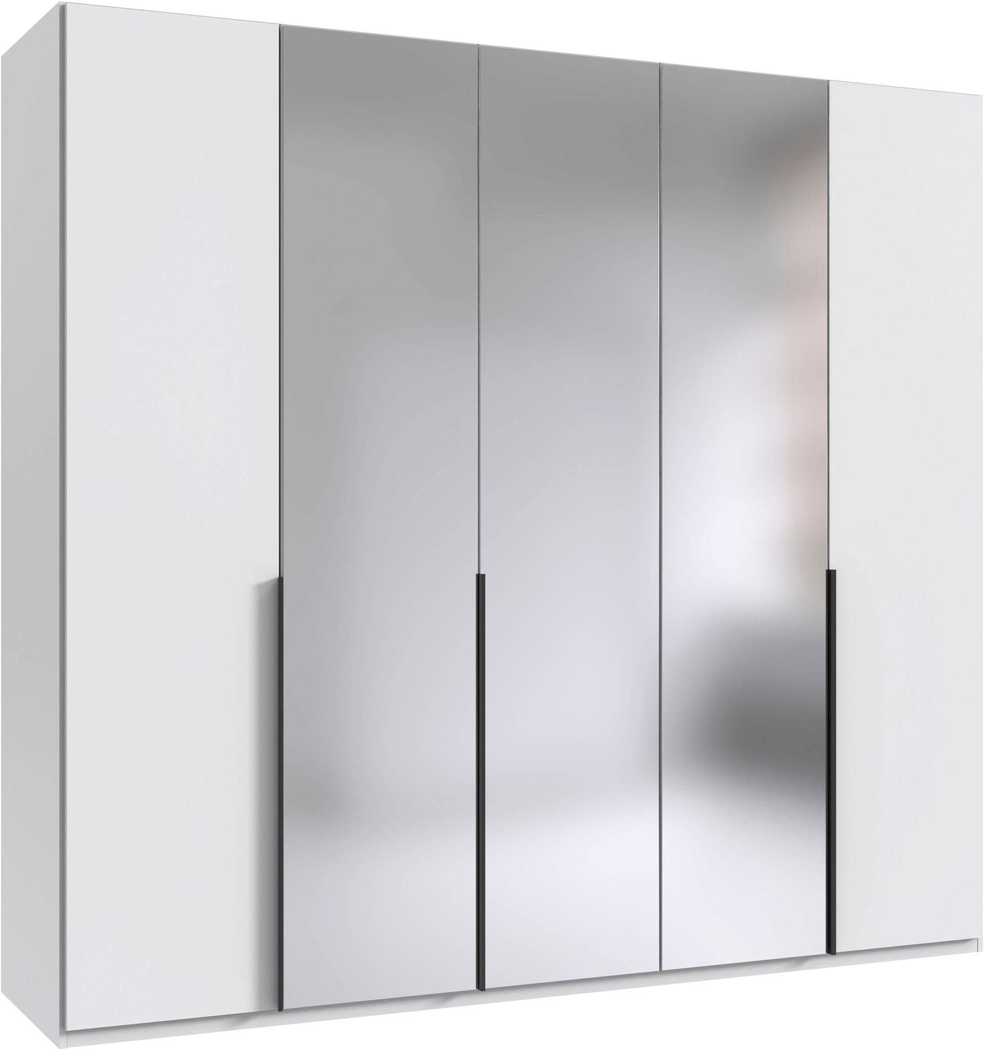 Wimex Kleiderschrank »Mugano, in 5 Breiten und 2 Höhen, Made in Germany«, (in Basic oder Premium Ausstattung mit 2 weiteren Einlegeböden), mit langen Griffstangen aus Metall, wahlweise mit oder ohne Spiegel von Wimex