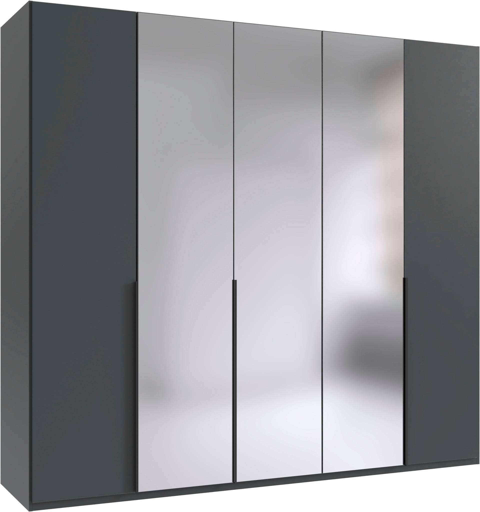 Wimex Kleiderschrank »Mugano, in 5 Breiten und 2 Höhen, Made in Germany«, (in Basic oder Premium Ausstattung mit 2 weiteren Einlegeböden), mit langen Griffstangen aus Metall, wahlweise mit oder ohne Spiegel von Wimex