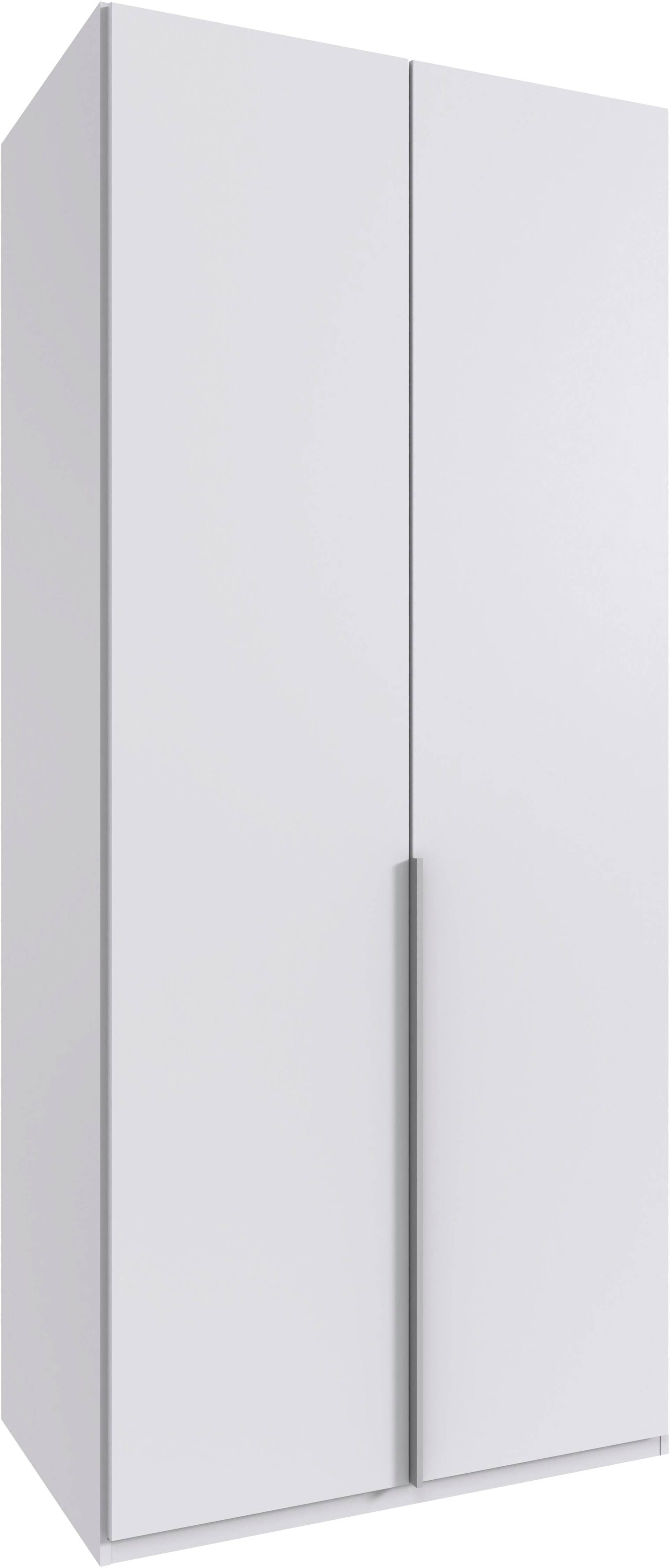 Wimex Kleiderschrank »Mugano, in 5 Breiten und 2 Höhen, Made in Germany«, (in Basic oder Premium Ausstattung mit 2 weiteren Einlegeböden), mit langen Griffstangen aus Metall, wahlweise mit oder ohne Spiegel von Wimex