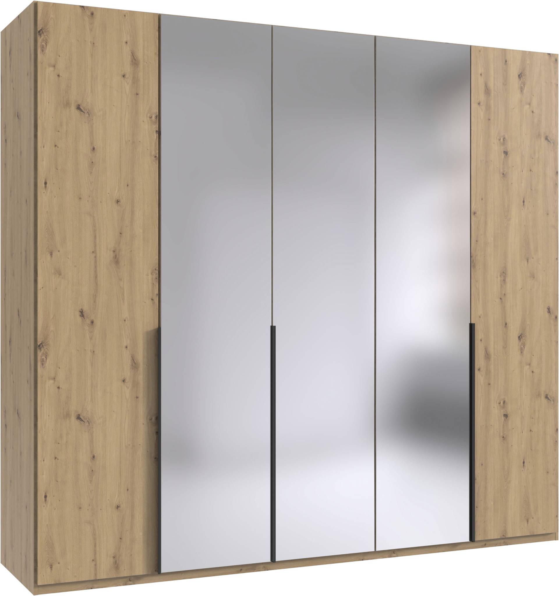 Wimex Kleiderschrank »Mugano, in 5 Breiten und 2 Höhen, Made in Germany«, (in Basic oder Premium Ausstattung mit 2 weiteren Einlegeböden), mit langen Griffstangen aus Metall, wahlweise mit oder ohne Spiegel von Wimex