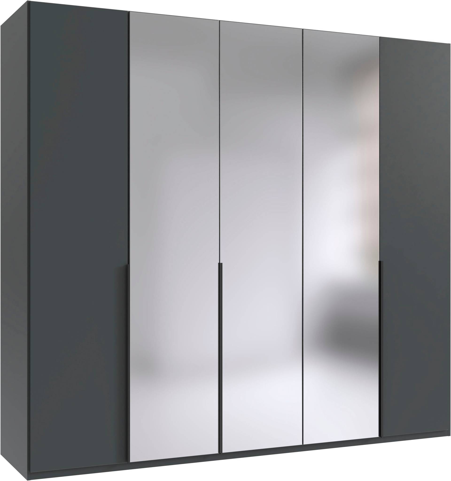 Wimex Kleiderschrank »Mugano, in 5 Breiten und 2 Höhen, Made in Germany«, (in Basic oder Premium Ausstattung mit 2 weiteren Einlegeböden), mit langen Griffstangen aus Metall, wahlweise mit oder ohne Spiegel von Wimex