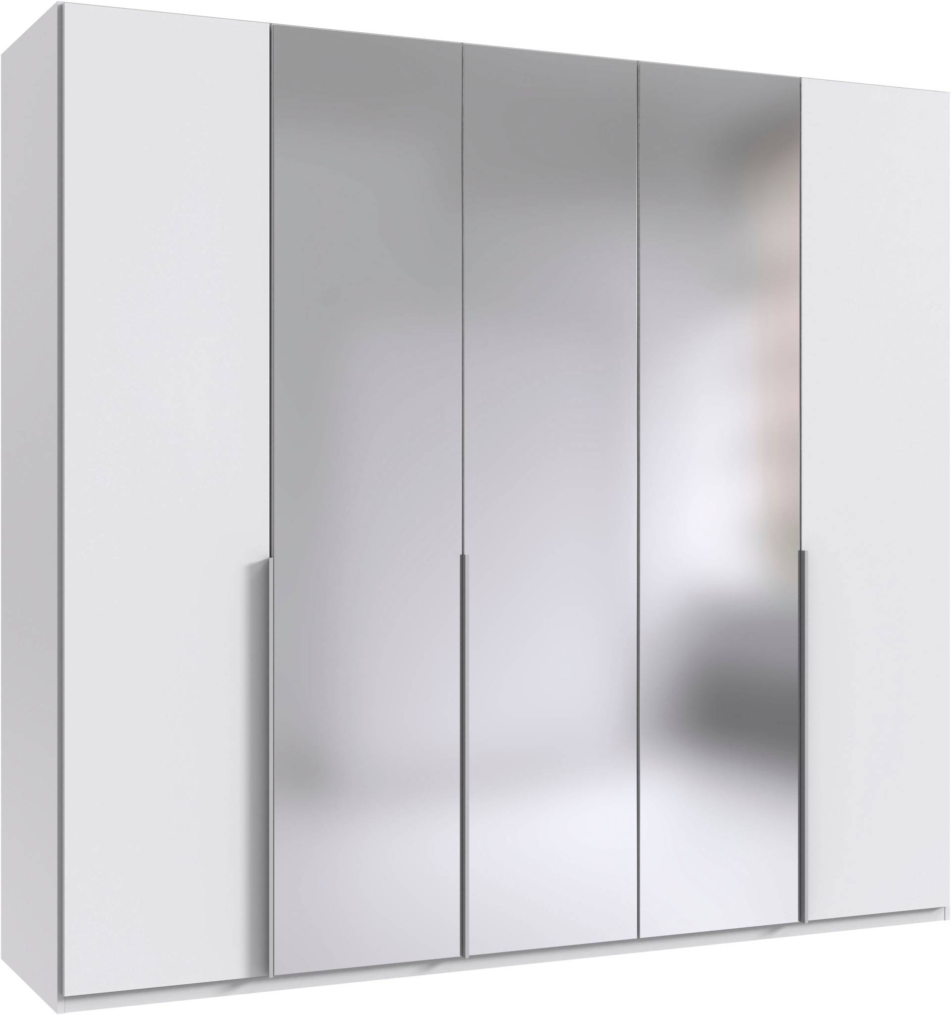 Wimex Kleiderschrank »Mugano, in 5 Breiten und 2 Höhen, Made in Germany«, (in Basic oder Premium Ausstattung mit 2 weiteren Einlegeböden), mit langen Griffstangen aus Metall, wahlweise mit oder ohne Spiegel von Wimex