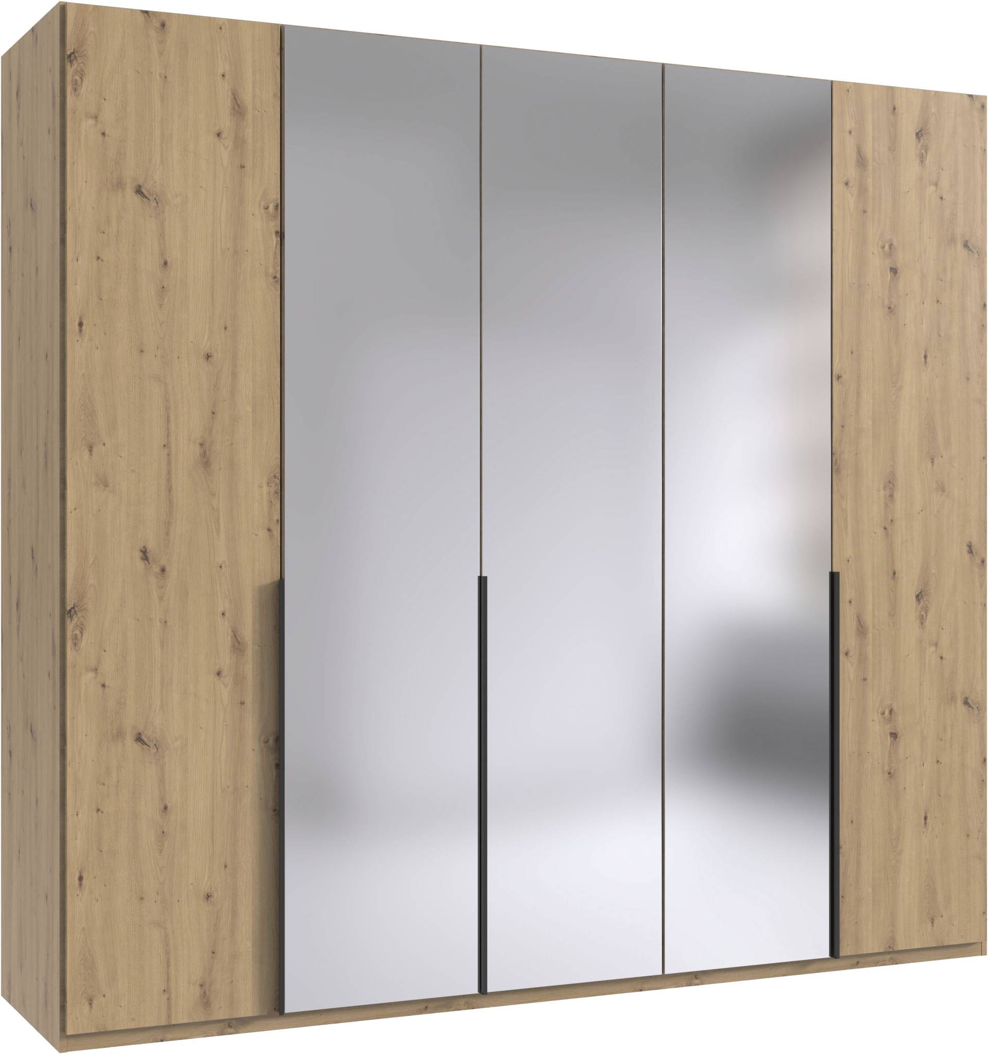 Wimex Kleiderschrank »Mugano, in 5 Breiten und 2 Höhen, Made in Germany«, (in Basic oder Premium Ausstattung mit 2 weiteren Einlegeböden), mit langen Griffstangen aus Metall, wahlweise mit oder ohne Spiegel von Wimex