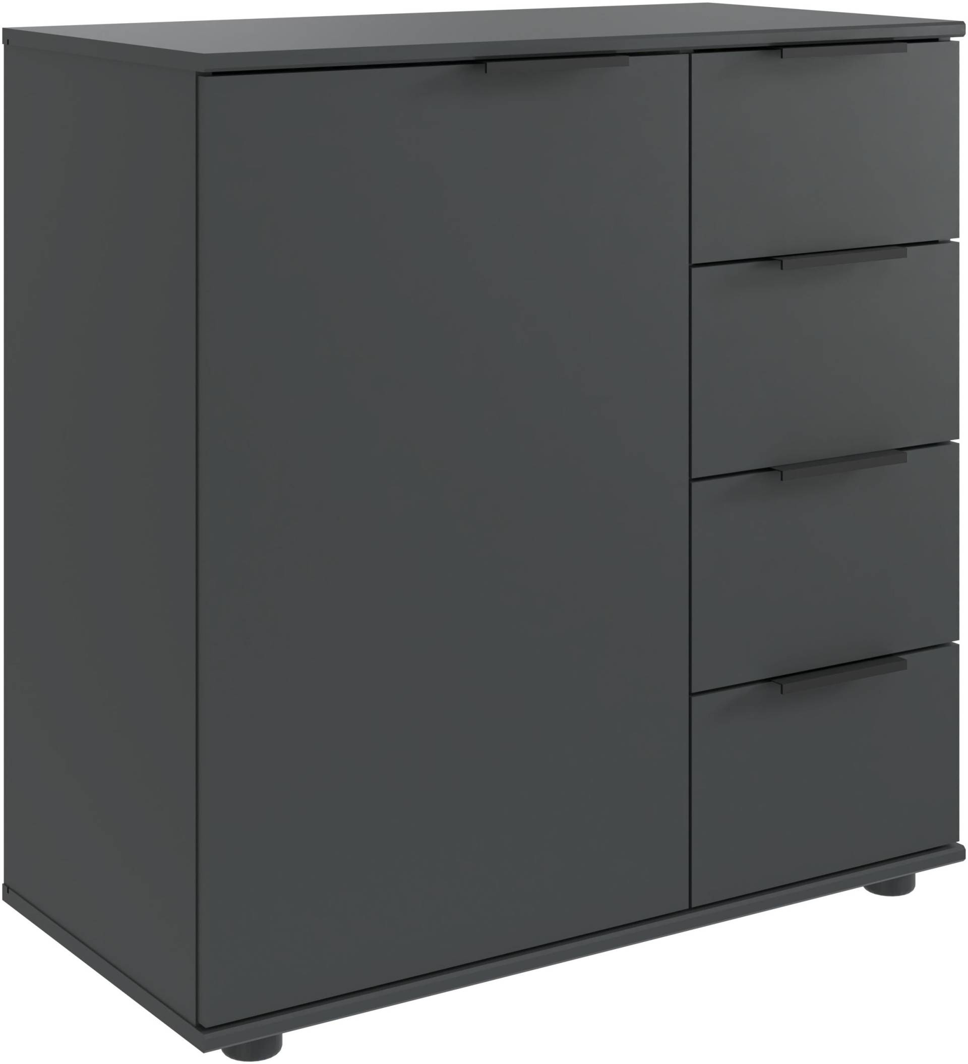 Wimex Kombikommode »Tilburg, 81x43x83cm, Made in Germany«, mit schwarzen Metallgriffen, Stauraum hinter 1 Tür und in 4 Schubladen von Wimex