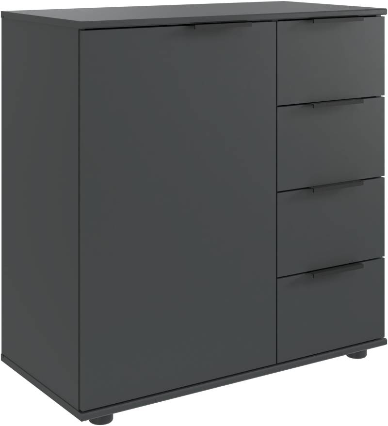 Wimex Kombikommode »Tilburg, 81x43x83cm, Made in Germany«, mit schwarzen Metallgriffen, Stauraum hinter 1 Tür und in 4 Schubladen von Wimex