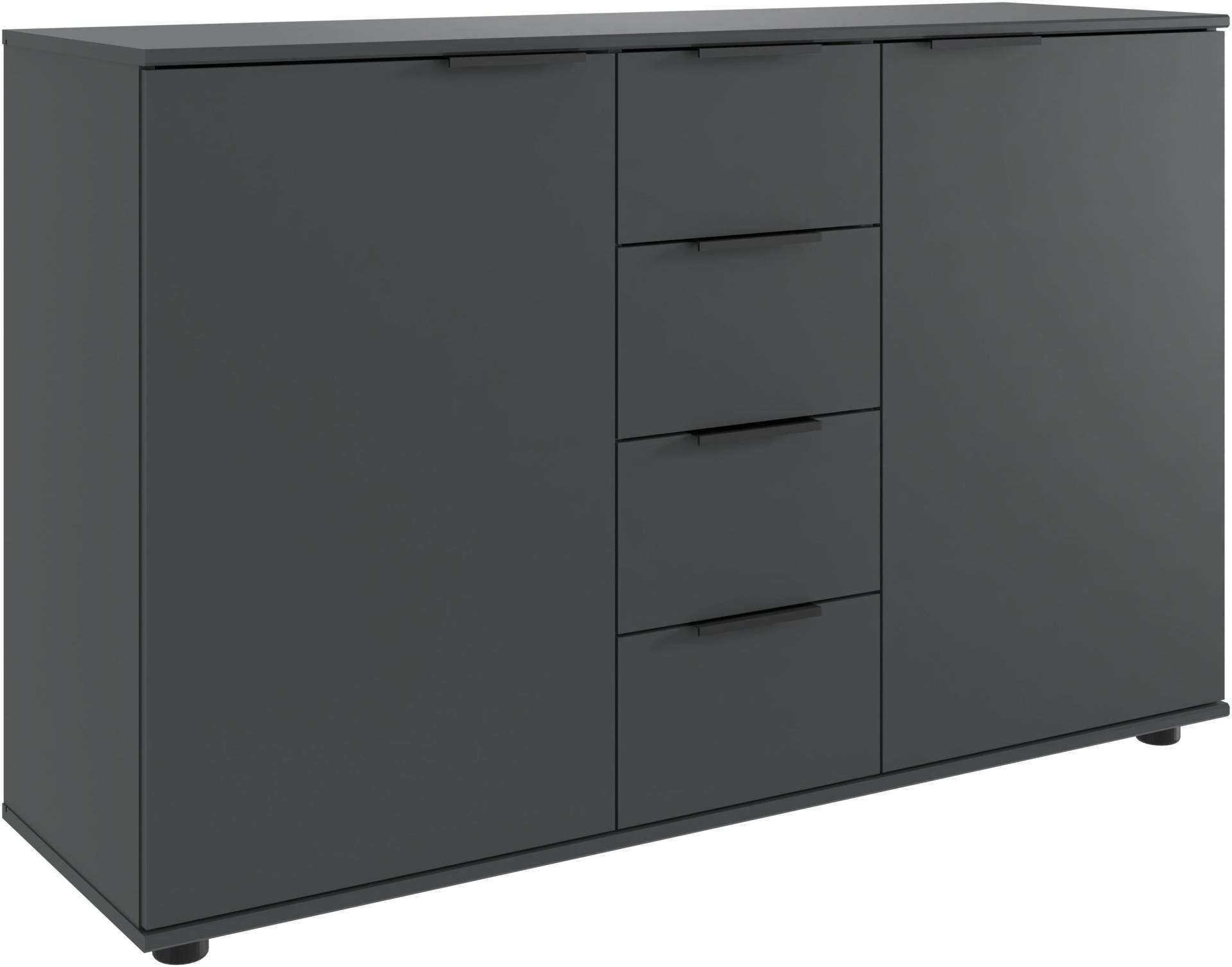 Wimex Kombikommode »Tilburg, Sideboard 130x41x83cm, Made in Germany«, schwarze Metallgriffen, Stauraum hinter 2 Türenund in 4 Schubladen von Wimex