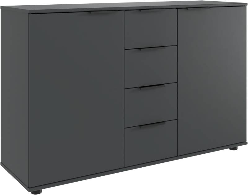 Wimex Kombikommode »Tilburg, Sideboard 130x41x83cm, Made in Germany«, schwarze Metallgriffen, Stauraum hinter 2 Türenund in 4 Schubladen von Wimex
