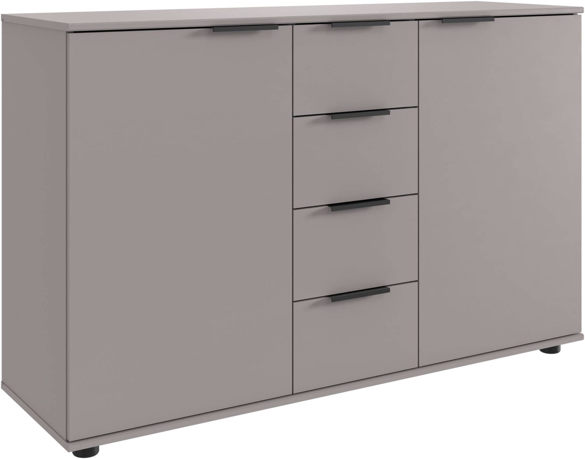 Wimex Kombikommode »Tilburg, Sideboard 130x41x83cm, Made in Germany«, schwarze Metallgriffen, Stauraum hinter 2 Türenund in 4 Schubladen von Wimex