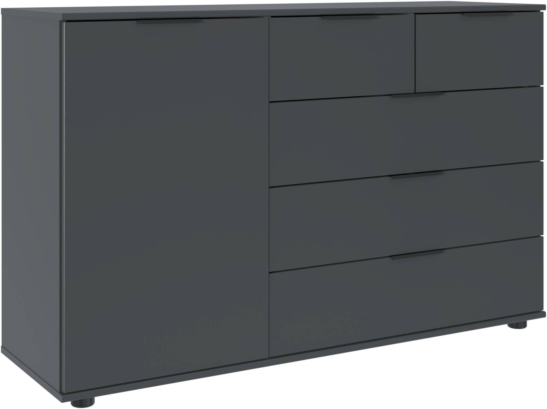 Wimex Kombikommode »Tilburg, Sideboard 130x43x83cm, Made in Germany«, mit schwarzen Metallgriffen, Stauraum hinter 1 Tür und in 5 Schubladen von Wimex