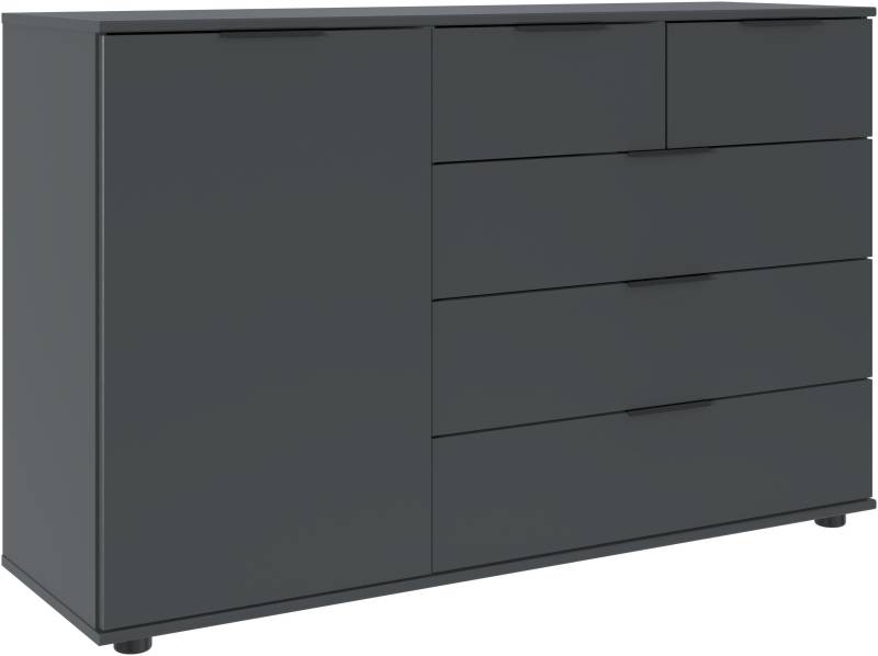 Wimex Kombikommode »Tilburg, Sideboard 130x43x83cm, Made in Germany«, mit schwarzen Metallgriffen, Stauraum hinter 1 Tür und in 5 Schubladen von Wimex