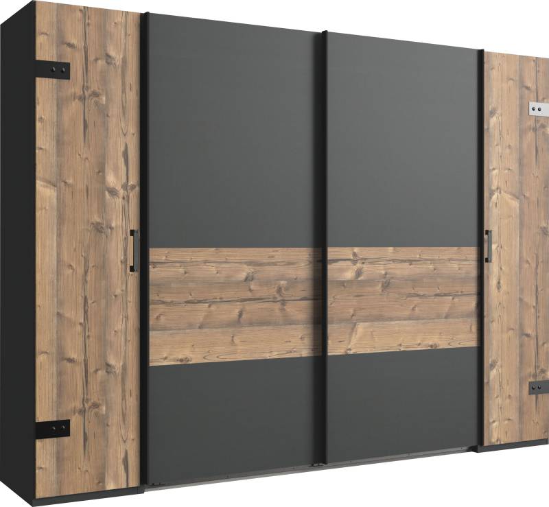 Wimex Kleiderschrank »Stockholm, rustikale Optik im Industrial Design, Made in Germany«, 270x65x210cm, viel Stauraum durch 2 Kleiderstangen und 10 Einlegeböden von Wimex