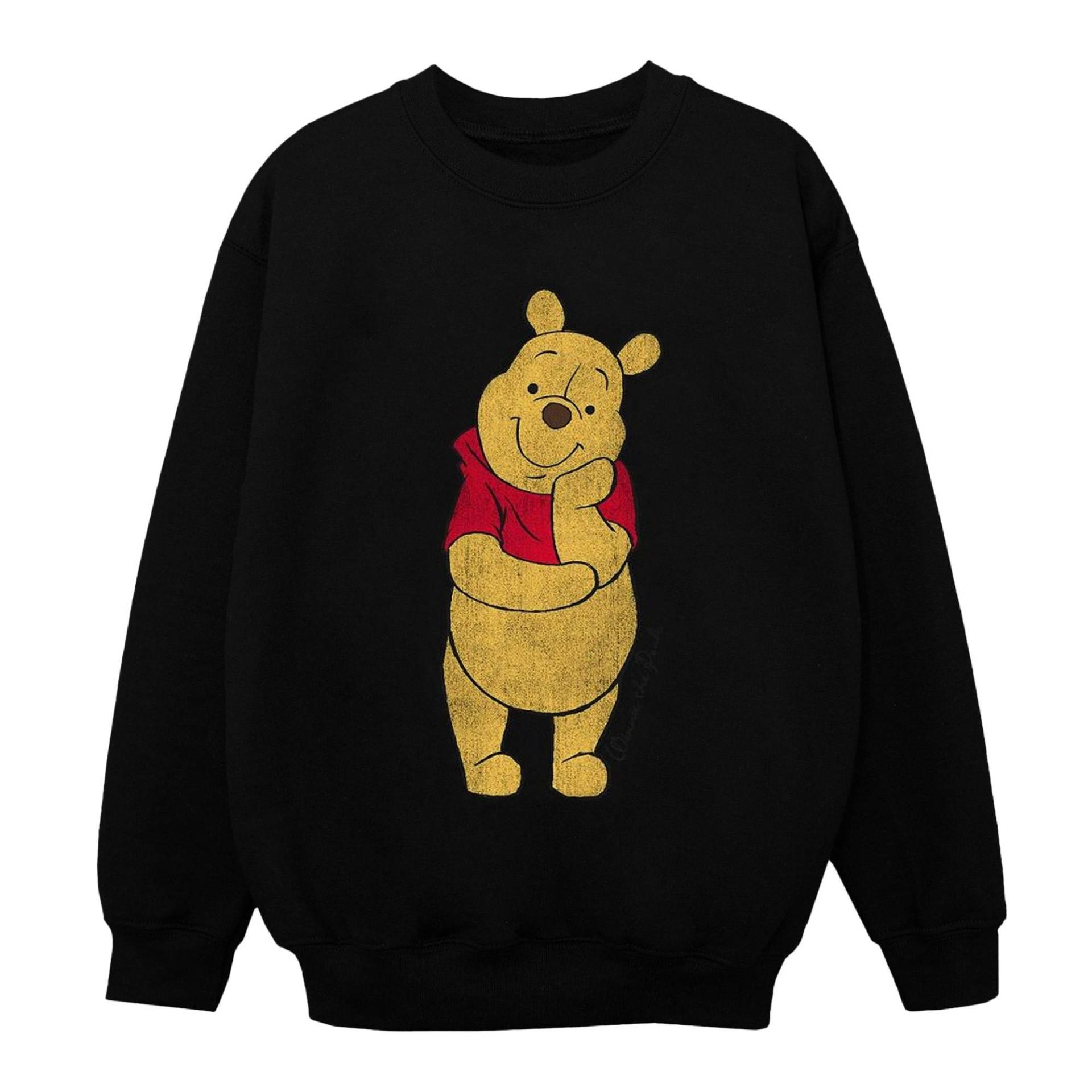 Classic Sweatshirt Mädchen Schwarz 128 von Winnie the Pooh