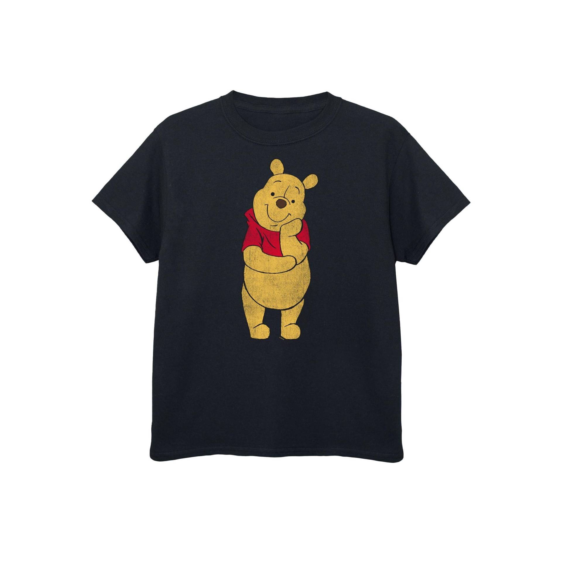 Classic Tshirt Mädchen Schwarz 128 von Winnie the Pooh