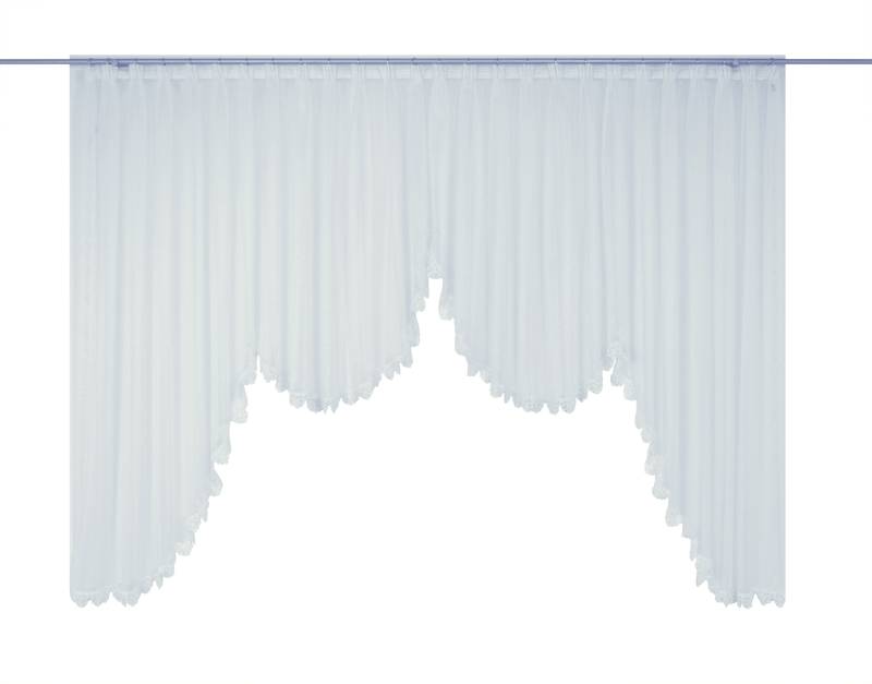 Wirth Gardine »Elena«, (1 St.), veredelt mit echter Plauener Spitze Stickerei, geschwungen von Wirth