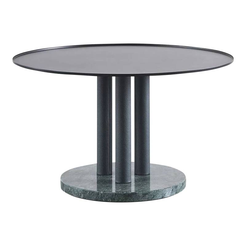 Baton Coffee Table Couchtisch, Ausführung sockel: marmor verde guatemala / säule: nappa verde von Wittmann
