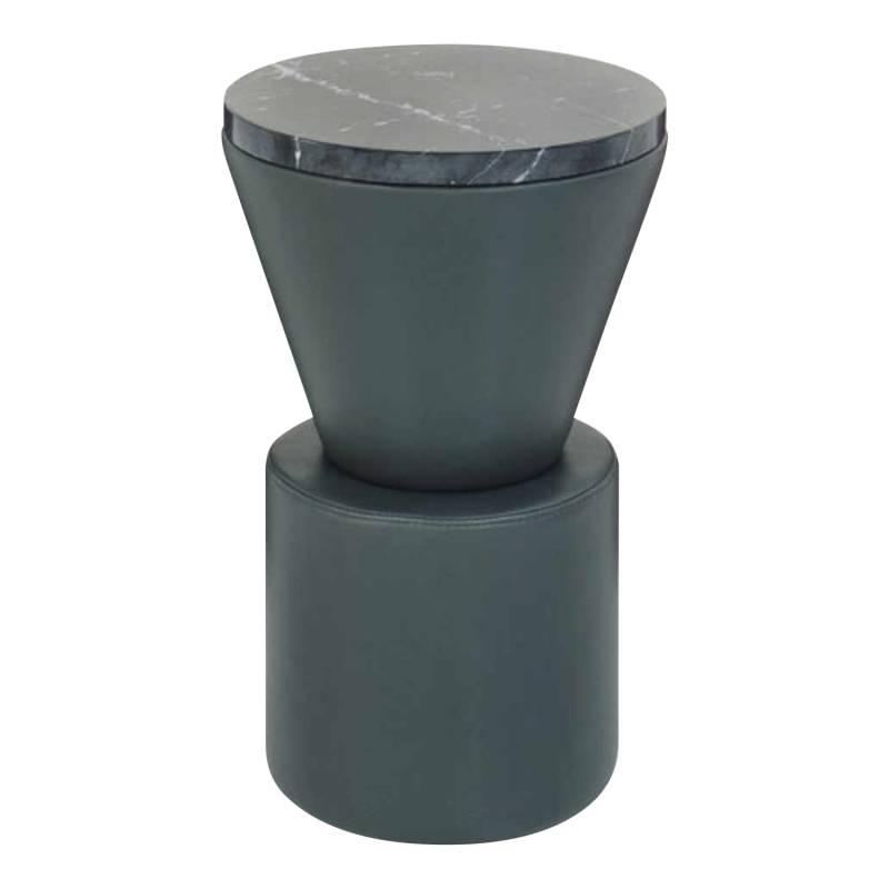 Leather Side Table Beistelltisch, Grösse d. 60 x h. 40 cm, Bezug leder - nappa kreide von Wittmann